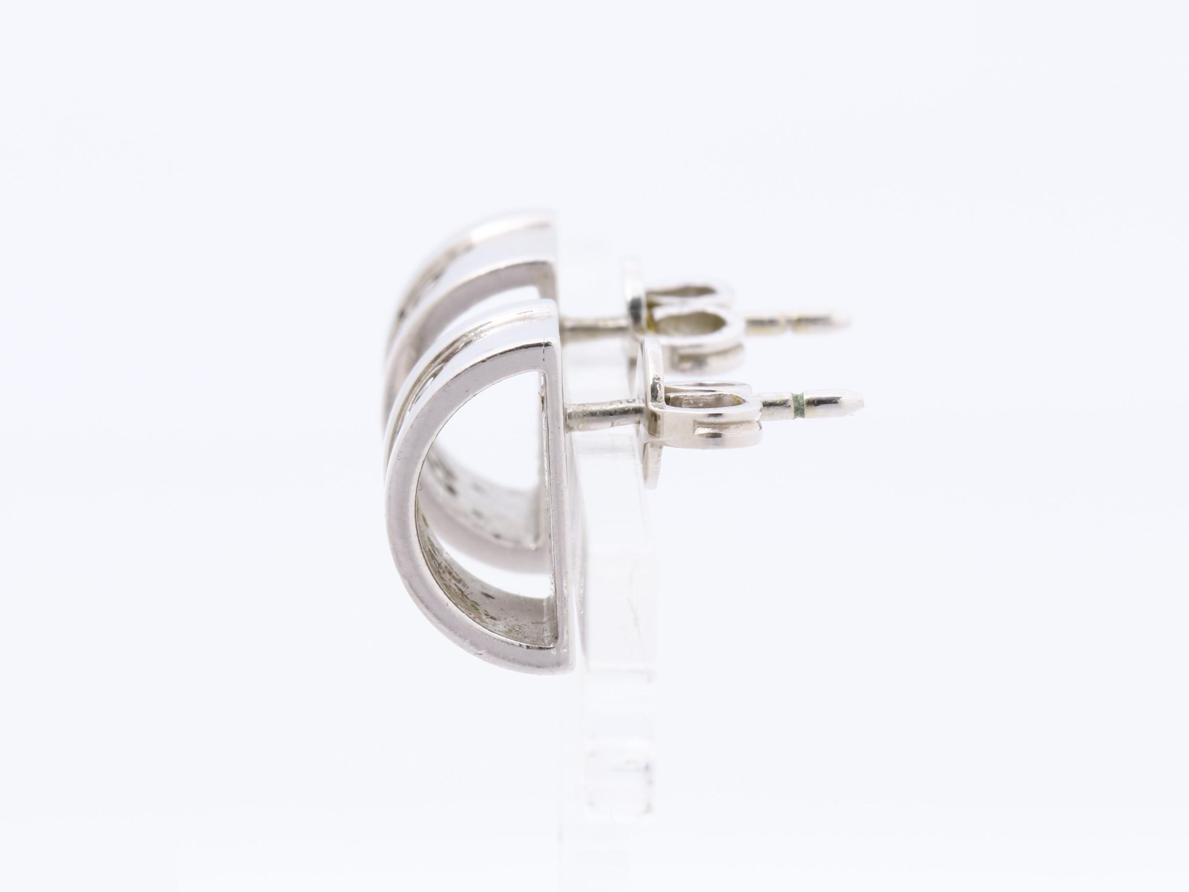 Icon (precious metal) earrings, 750WG / Sterling silver 925 backing (one side), 4.3g — view 5