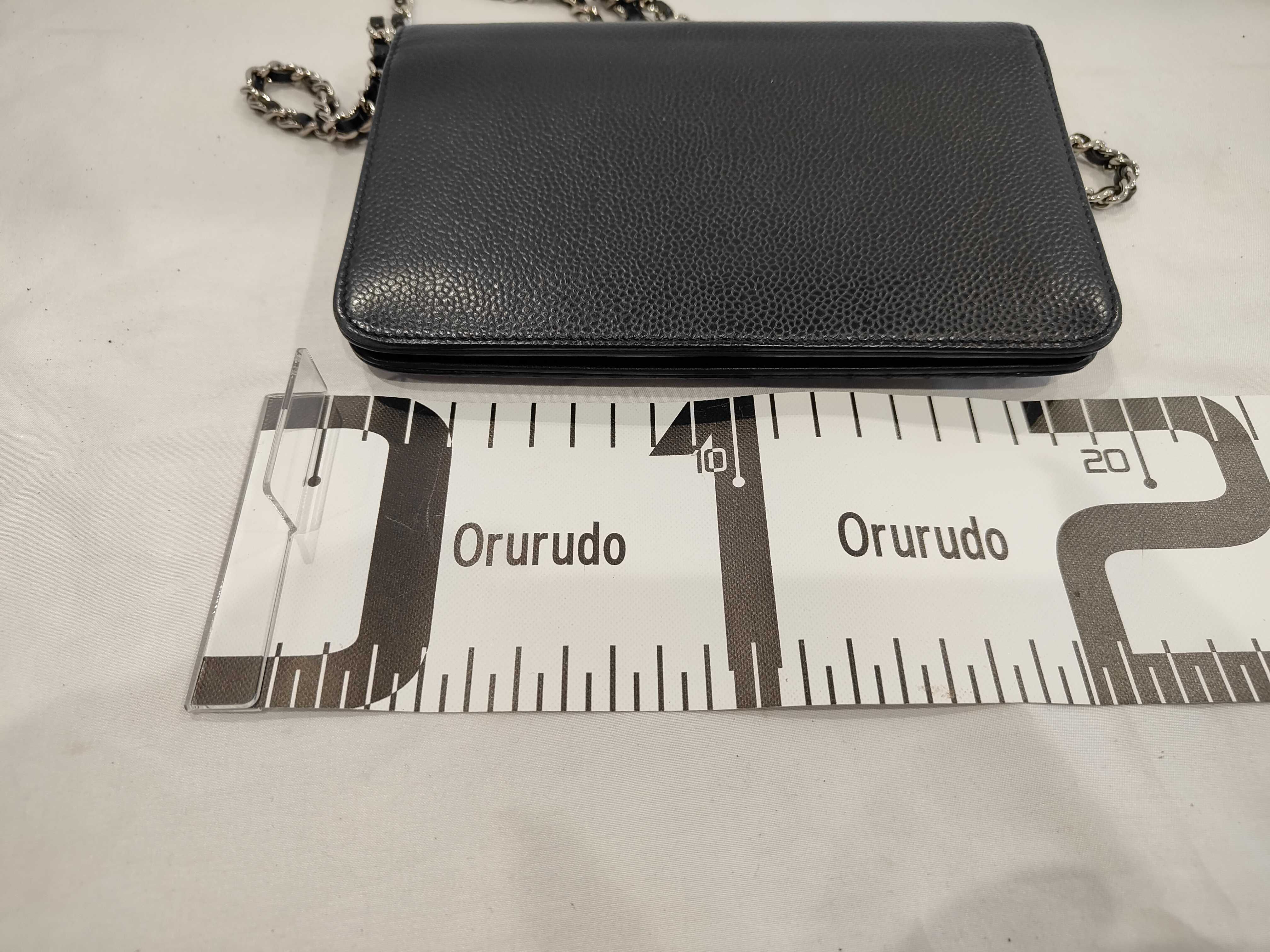 Caviar Skin Large Coco Mark Chain Wallet, Silver Hardware, Serial Number 22-series Shoulder Bag — view 2