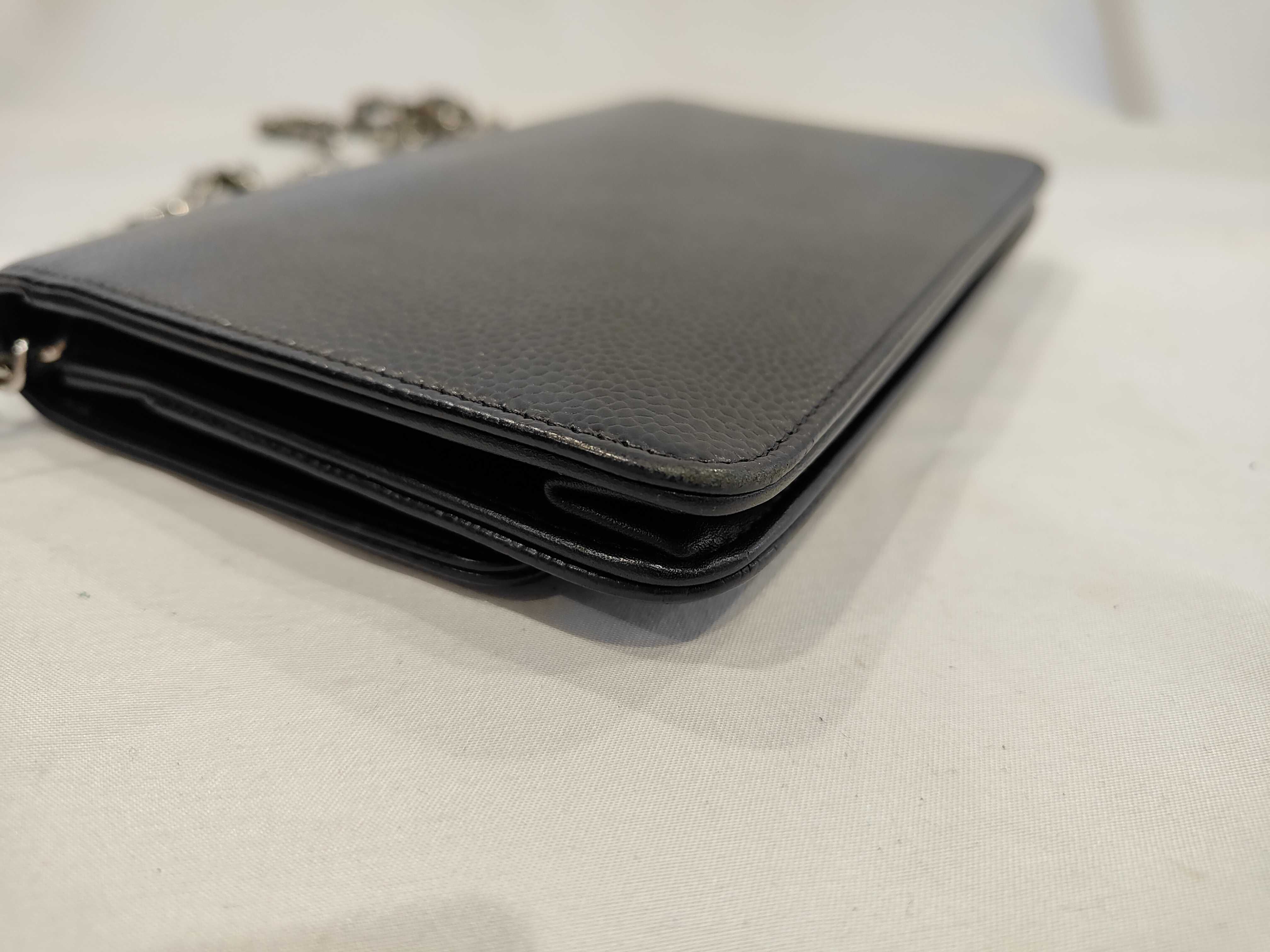 Caviar Skin Large Coco Mark Chain Wallet, Silver Hardware, Serial Number 22-series Shoulder Bag — view 4