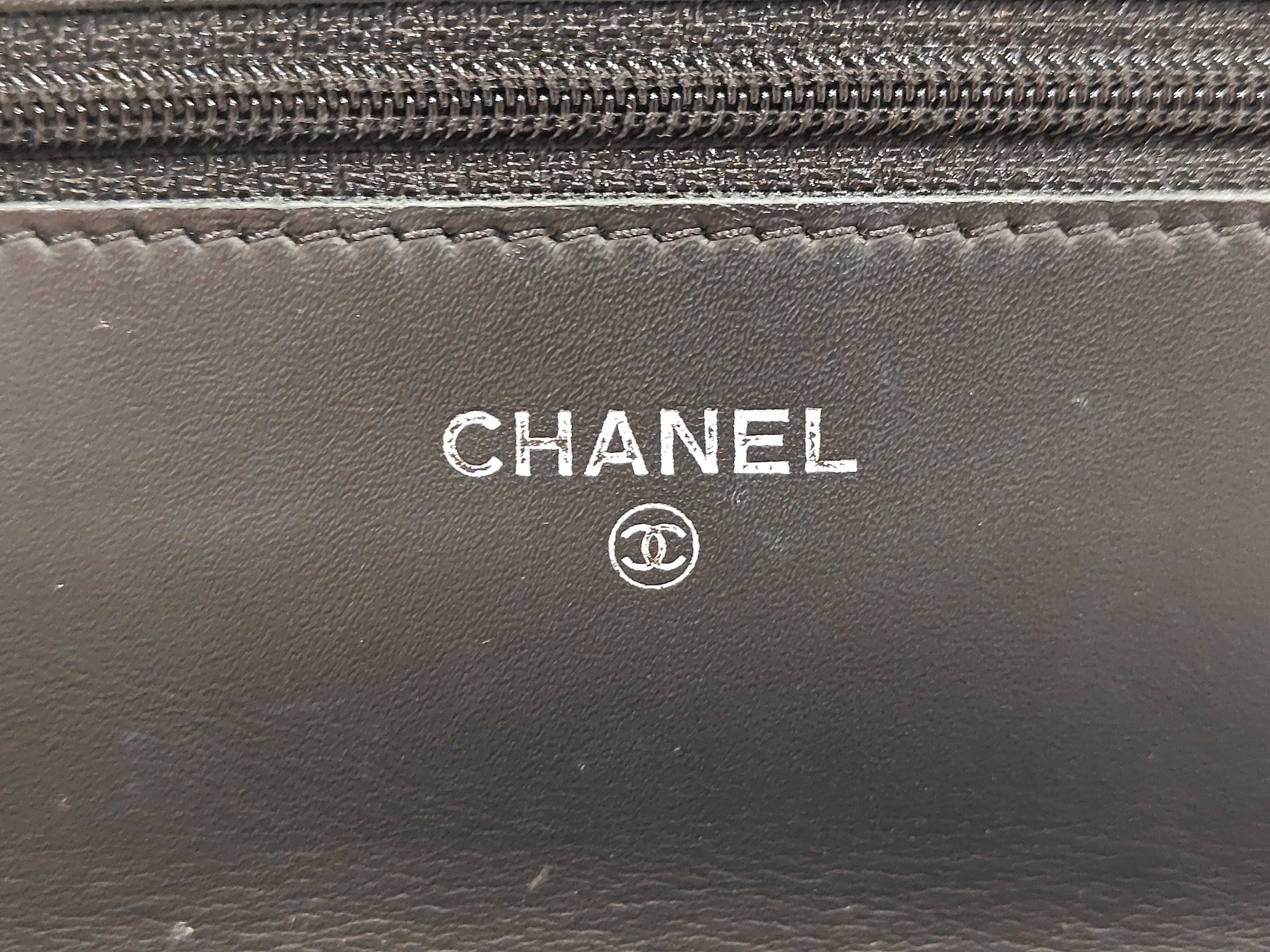 Caviar Skin Large Coco Mark Chain Wallet, Silver Hardware, Serial Number 22-series Shoulder Bag — view 9