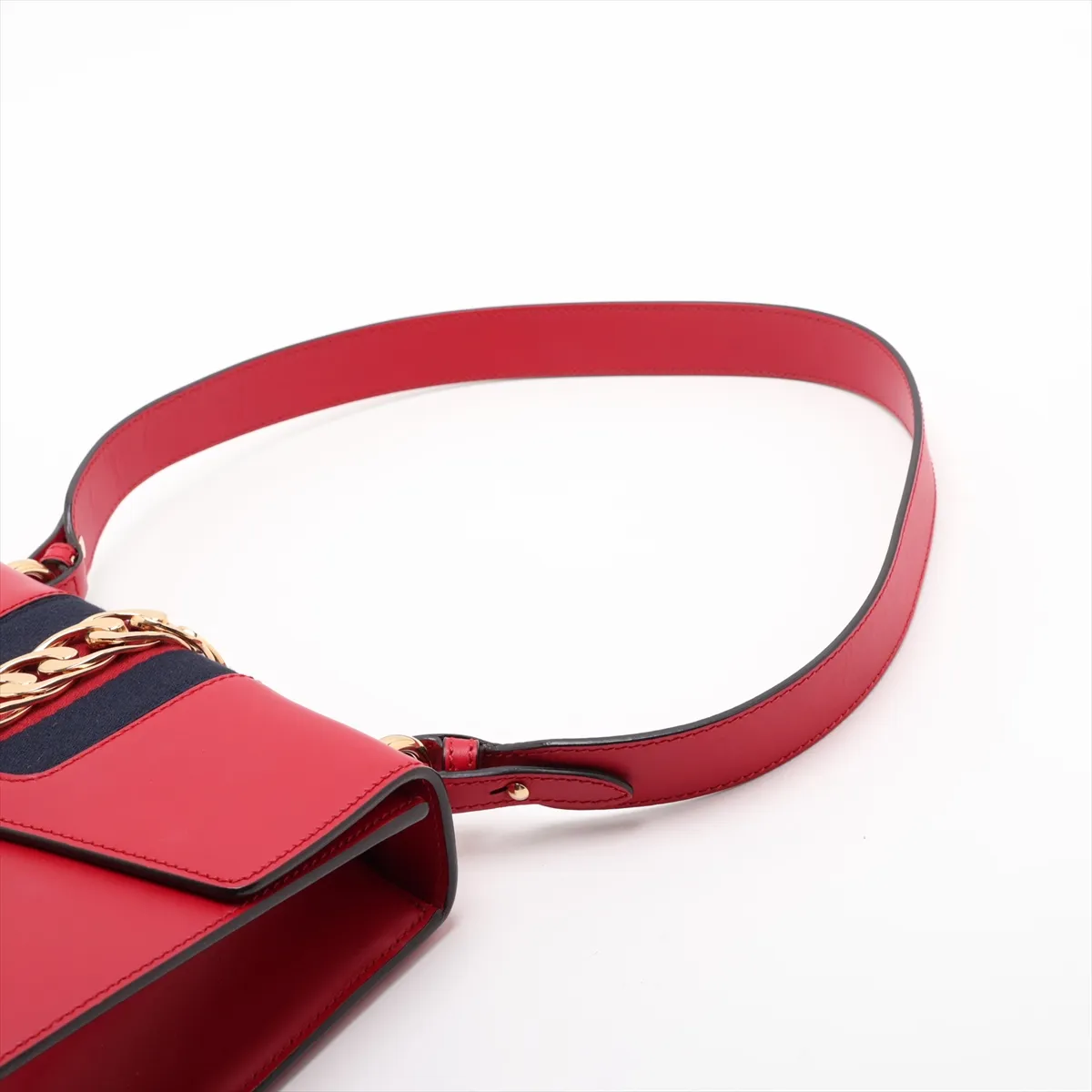 Sylvie Leather Shoulder Bag, Red, 421882 — view 5
