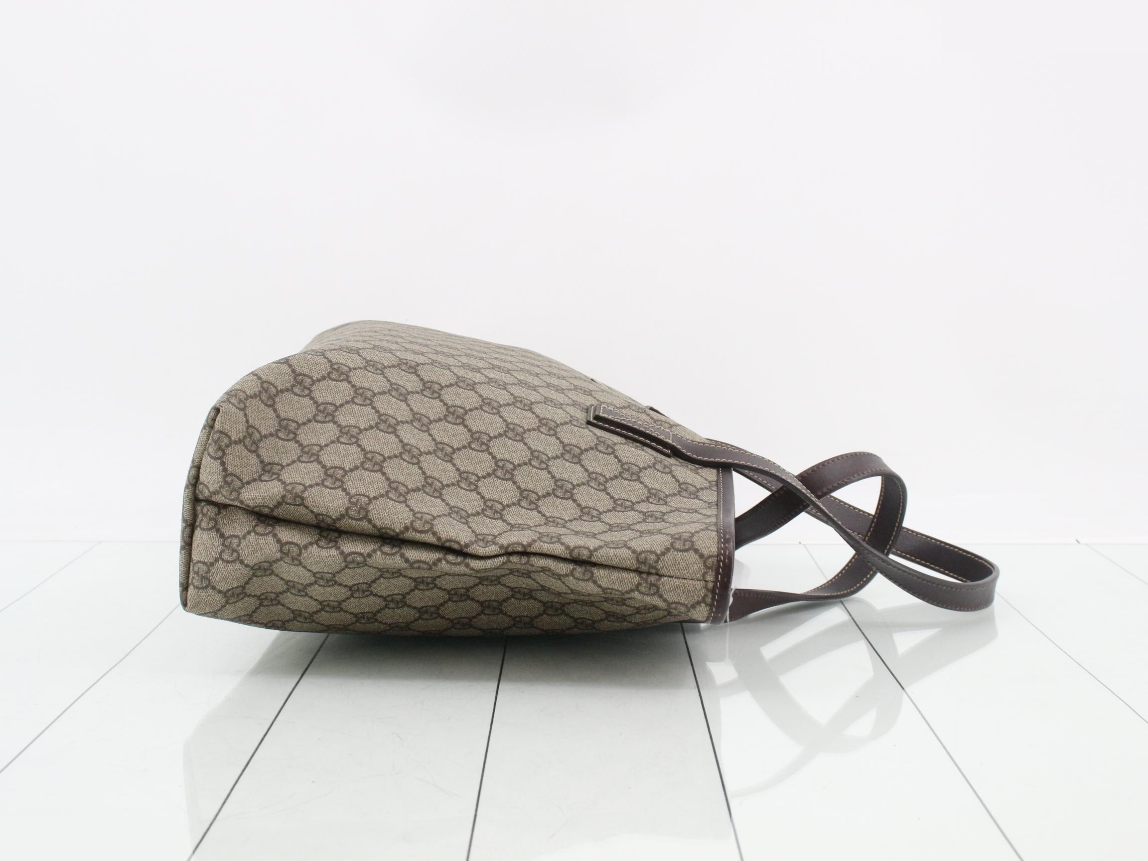 GG Plus Shopper Tote, Brown, Silver Hardware, 38 x 29 x 11 cm — view 3
