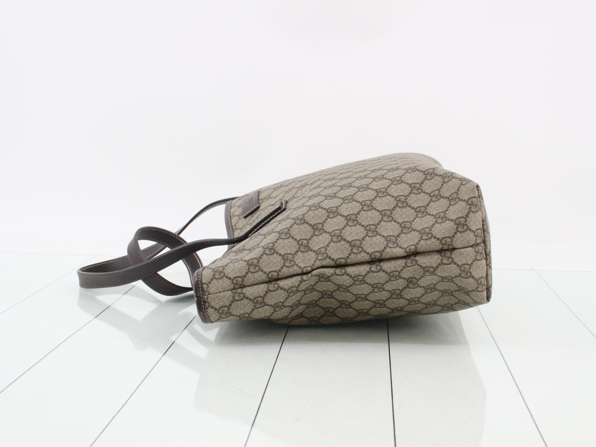 GG Plus Shopper Tote, Brown, Silver Hardware, 38 x 29 x 11 cm — view 4