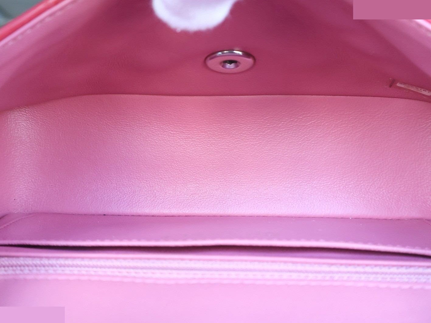 Mini Matelassé 20 Lambskin Double Chain Shoulder Bag, Pink — view 12