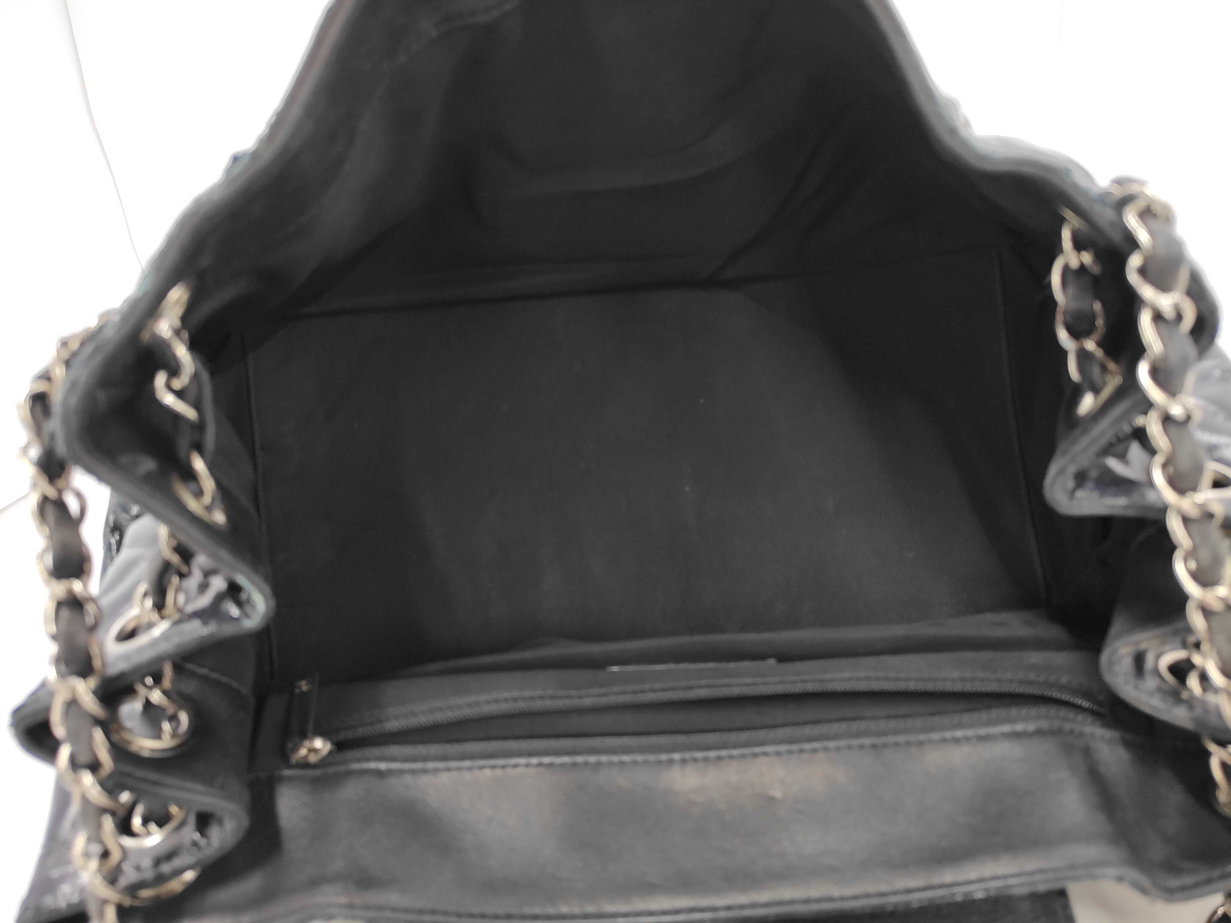 2.55 Chain Tote, Patent Leather, Navy/Silver, Serial Number 14 Series Handbag — view 9