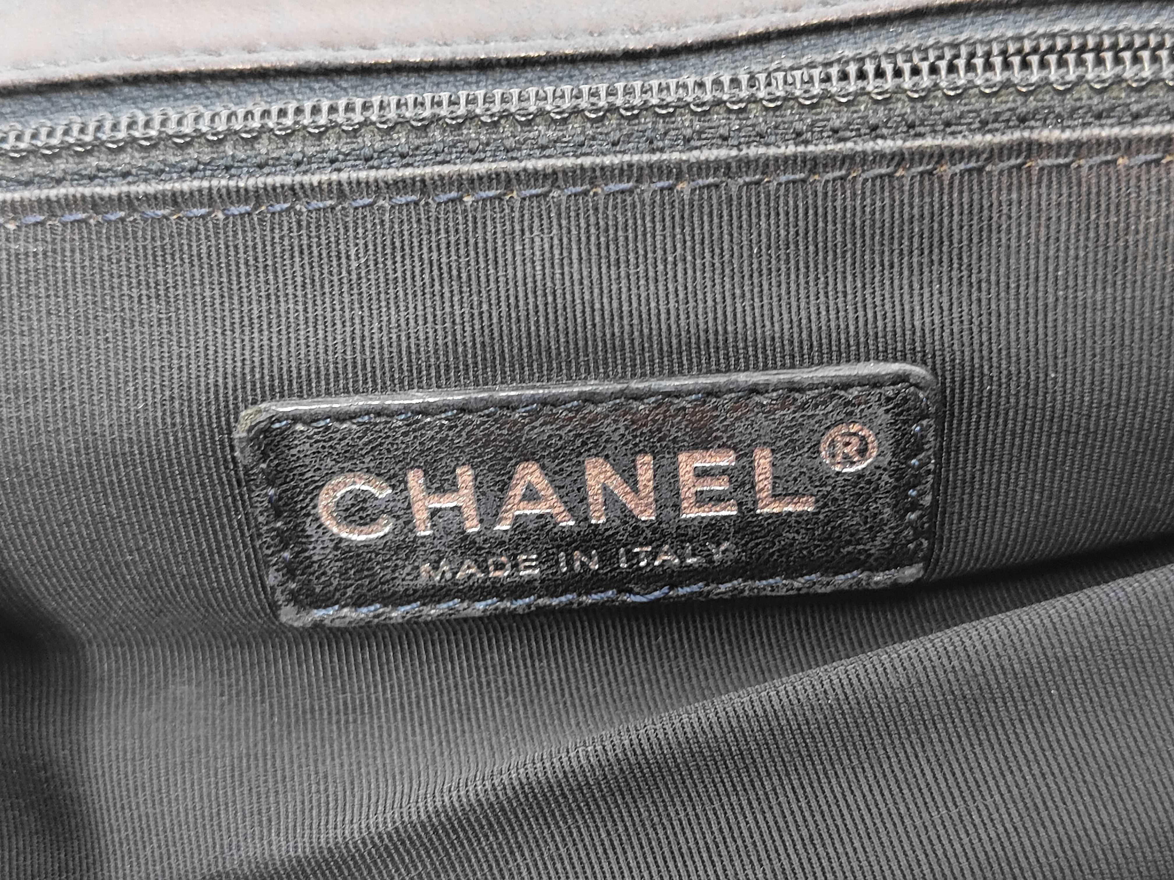 2.55 Chain Tote, Patent Leather, Navy/Silver, Serial Number 14 Series Handbag — view 10