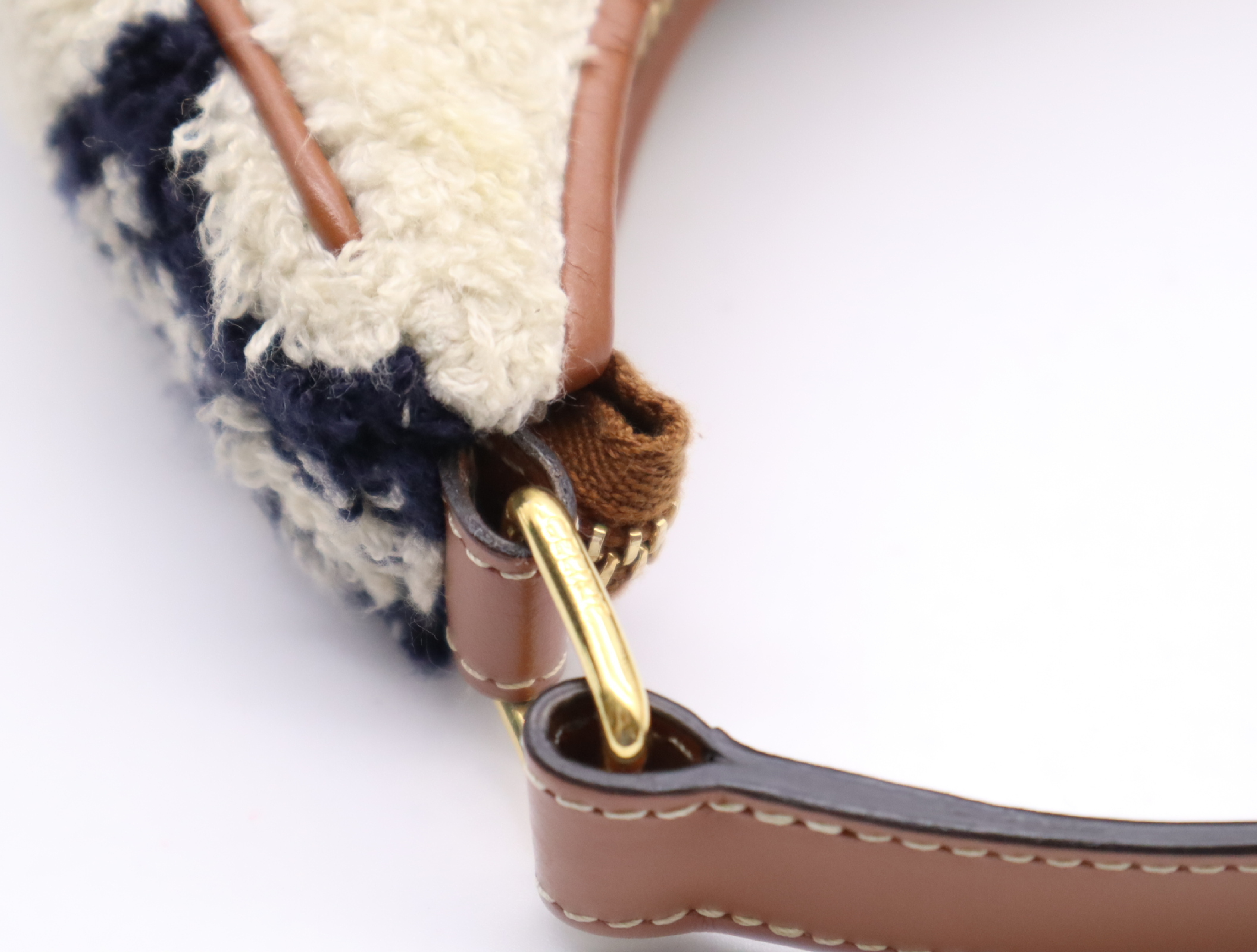 Polyamide Leather Triomphe Handbag Medium Ava Ivory Brown Handbag — view 8
