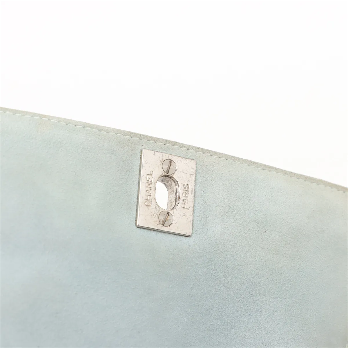 Matelasse Suede Shoulder Bag Blue Silver Hardware 4610315 No. 4 — view 12