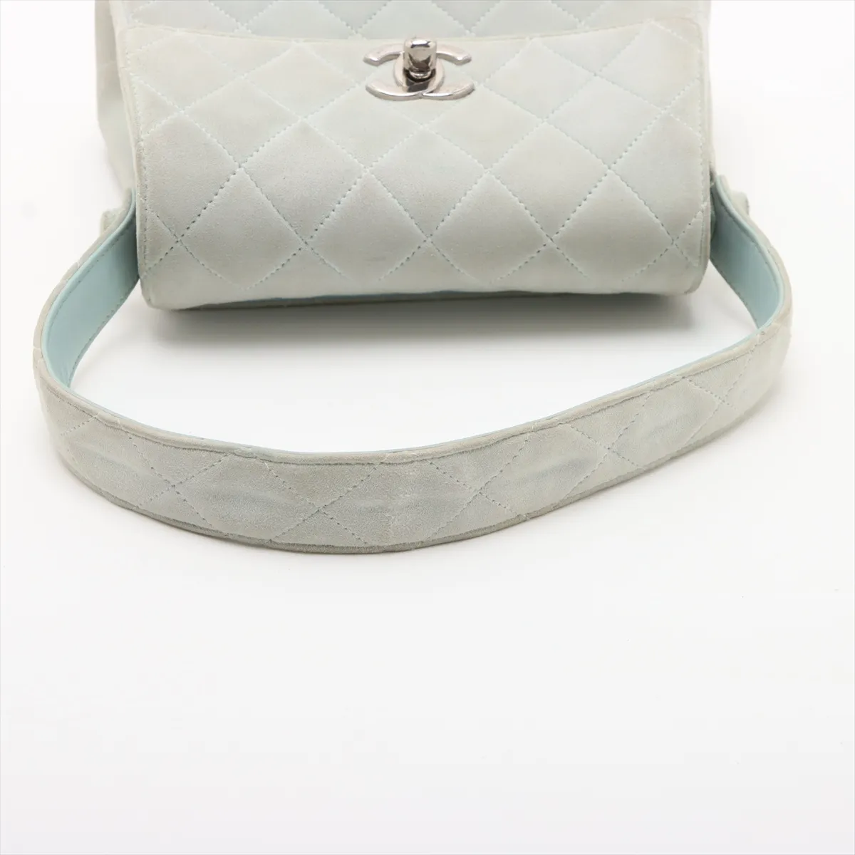 Matelasse Suede Shoulder Bag Blue Silver Hardware 4610315 No. 4 — view 5