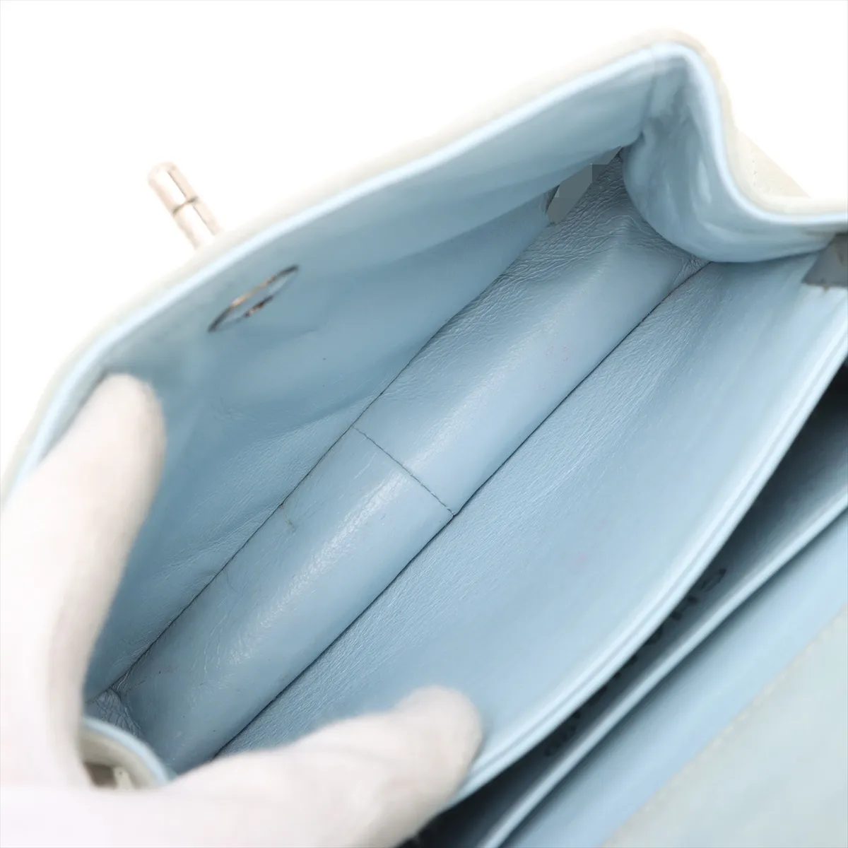 Matelasse Suede Shoulder Bag Blue Silver Hardware 4610315 No. 4 — view 7