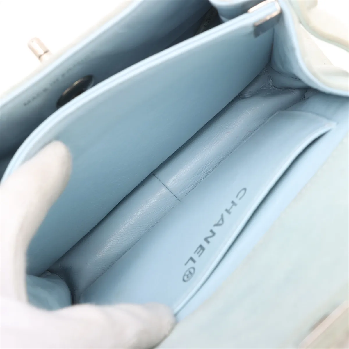 Matelasse Suede Shoulder Bag Blue Silver Hardware 4610315 No. 4 — view 8