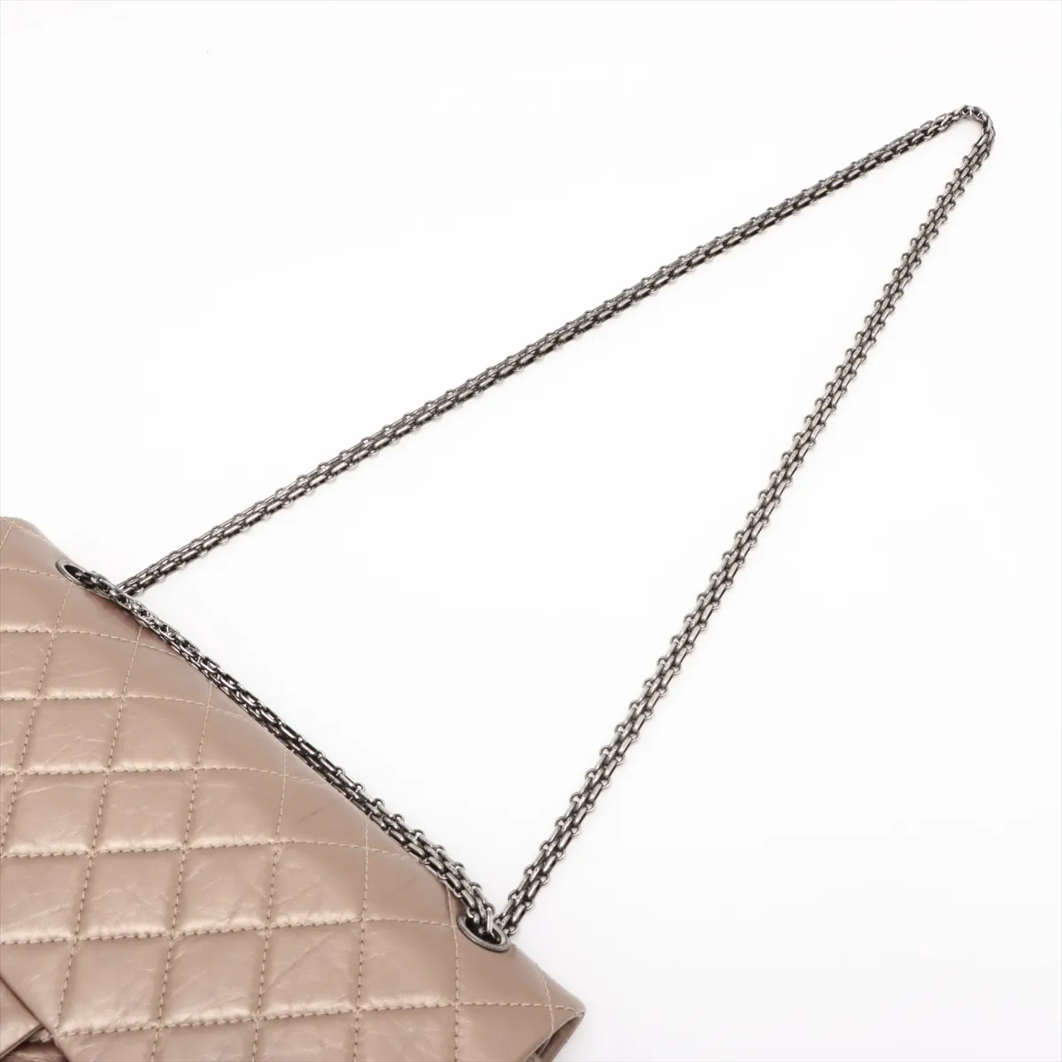Matelassé 2.55 Maxi Vintage Calf Double Flap Double Chain Bag, Gold Gunmetal Hardware, 16619362, Serial Number 16-series, A37590 — view 5