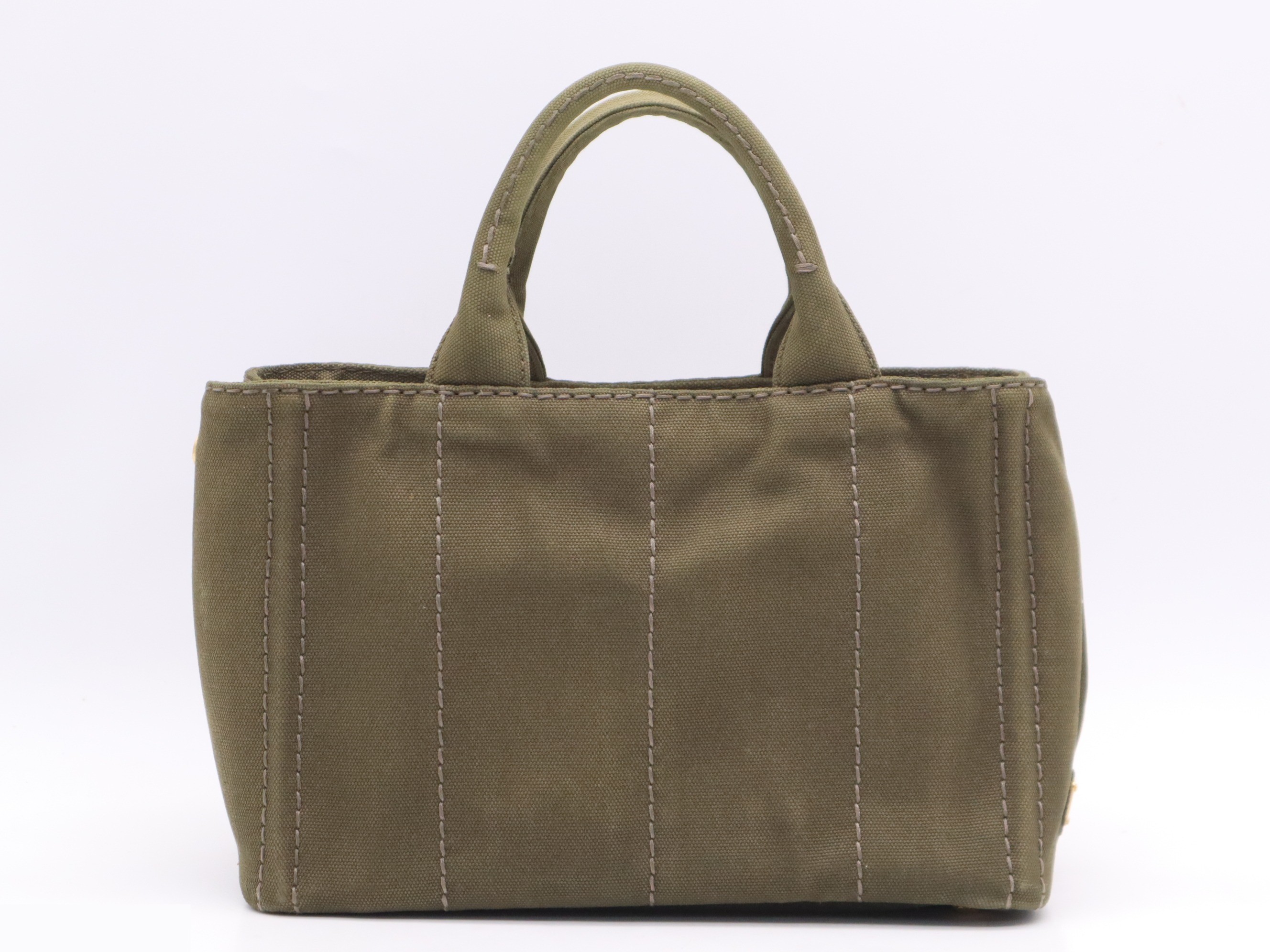 Canvas Canapa Mini Tote Bag with Guarantee Card, Khaki — view 2