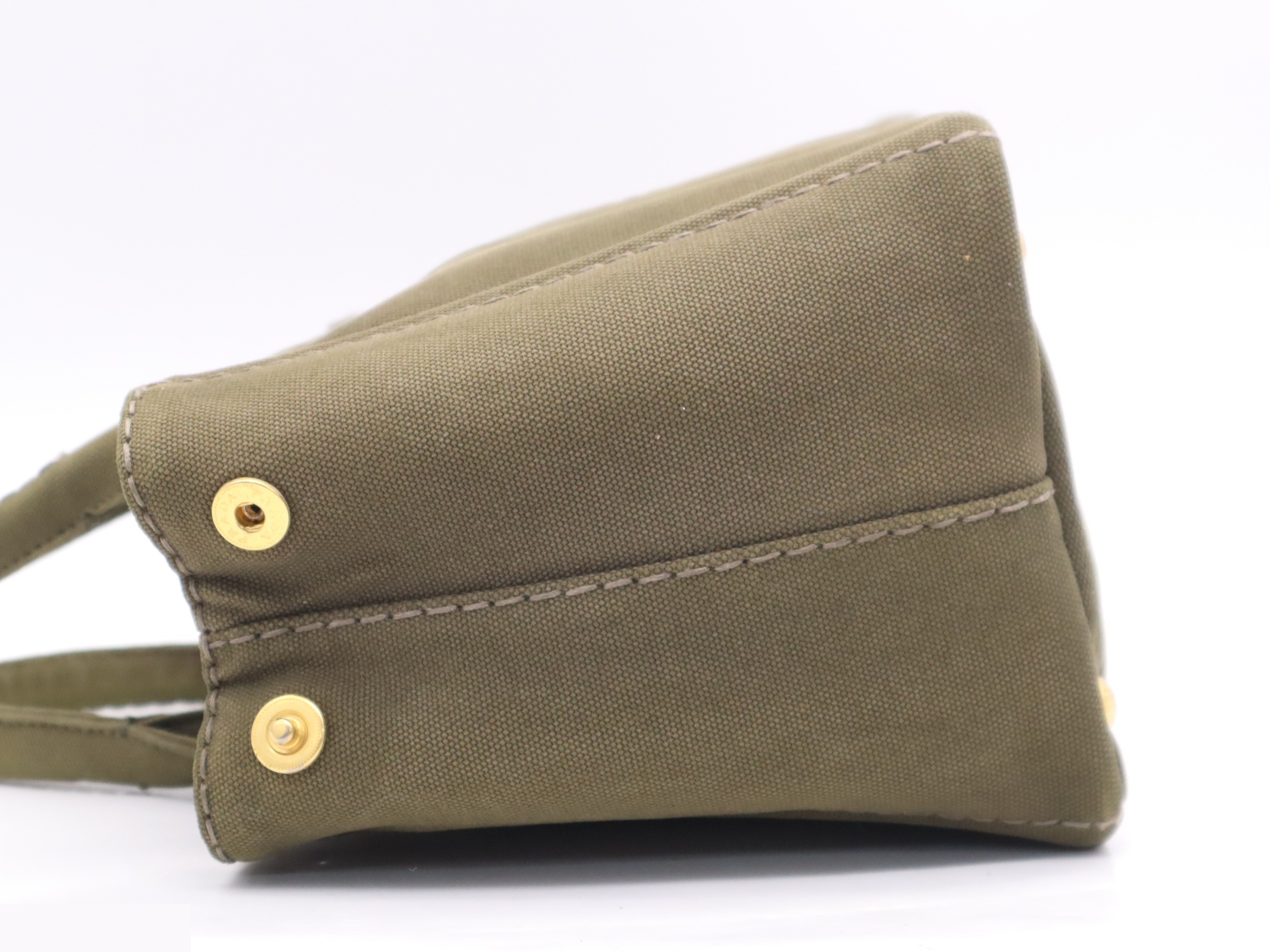 Canvas Canapa Mini Tote Bag with Guarantee Card, Khaki — view 3