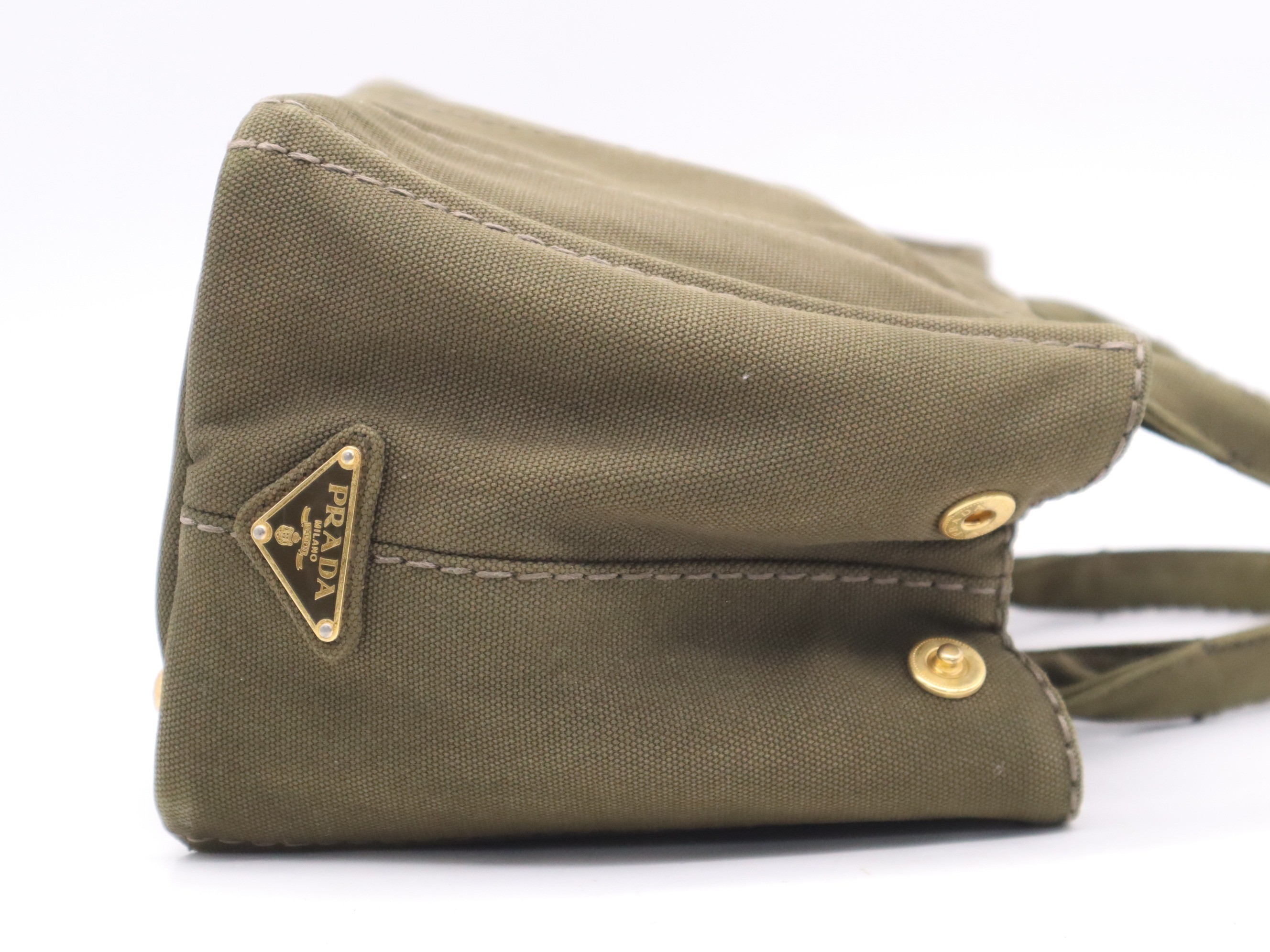 Canvas Canapa Mini Tote Bag with Guarantee Card, Khaki — view 5