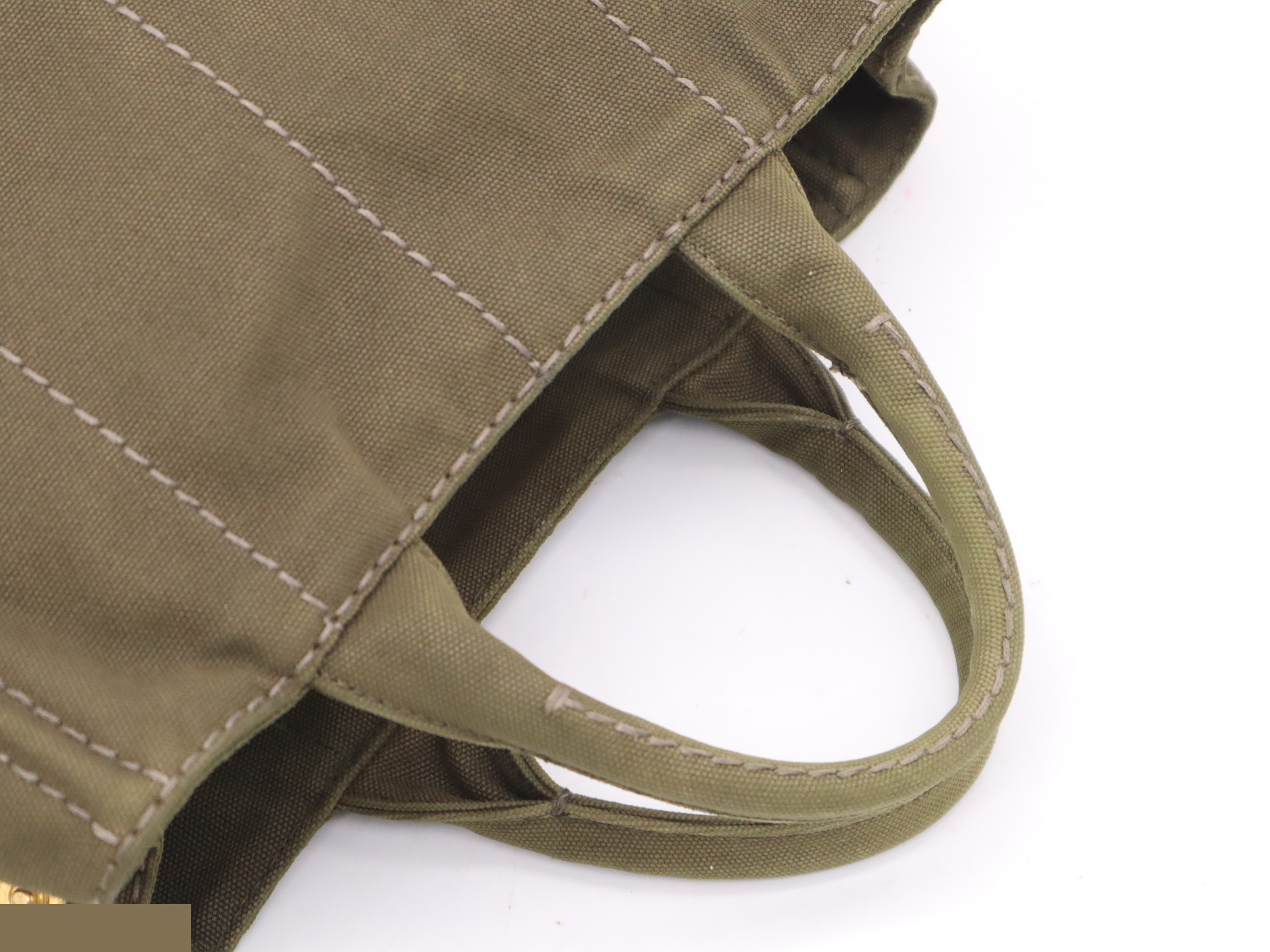 Canvas Canapa Mini Tote Bag with Guarantee Card, Khaki — view 6