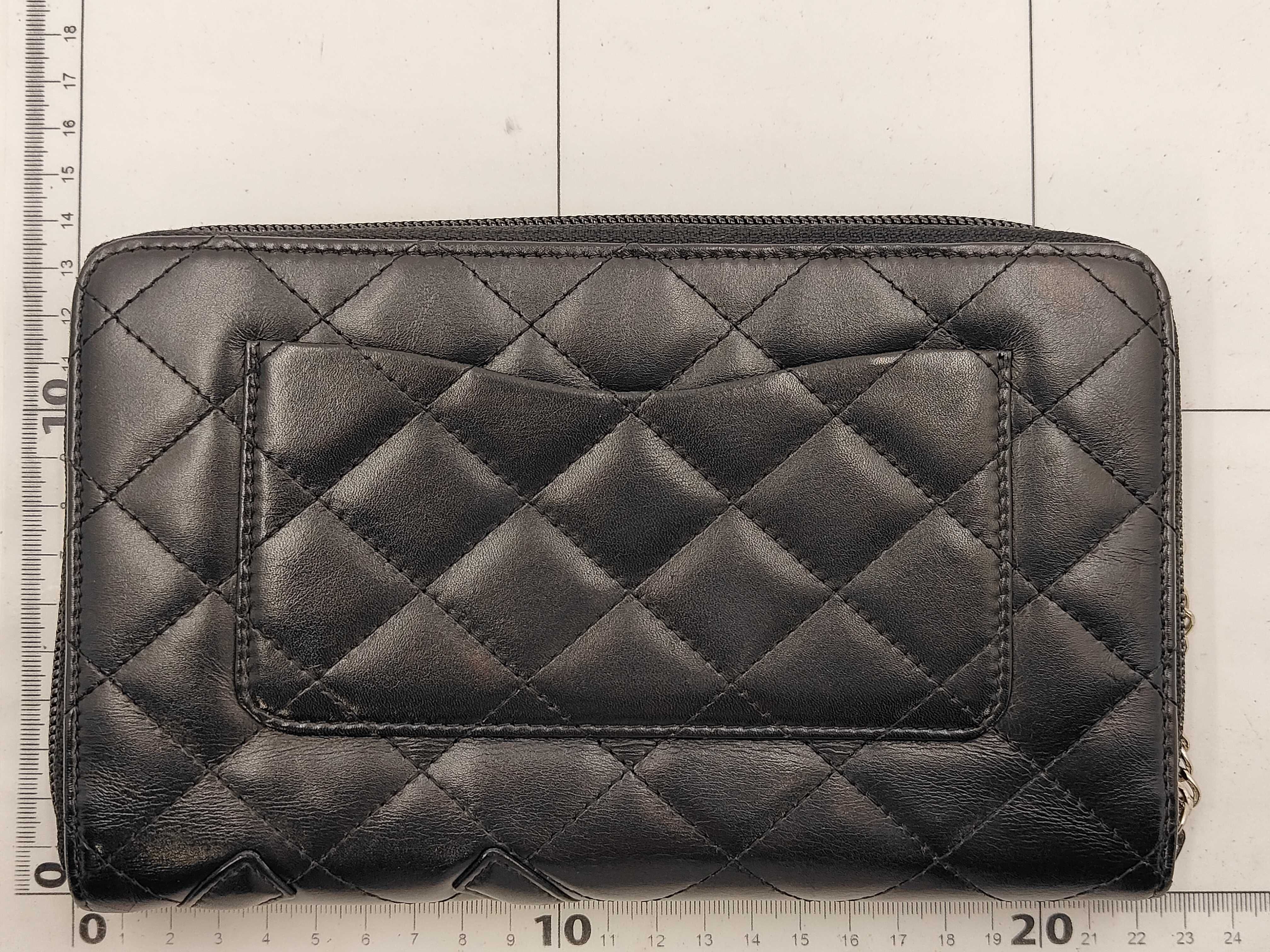 Cambon Line Zippy Wallet, Lambskin/Enamel, Black, Silver Hardware — view 11
