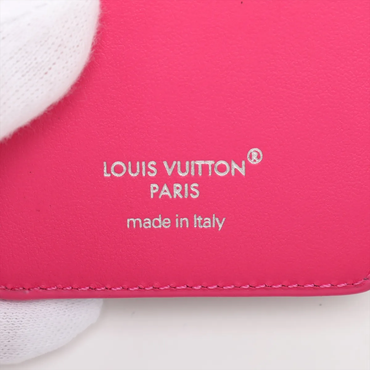 Monogram Macassar Portecartes Magnet M12851 ME0215 Pondicherry Pink Card Case — view 3