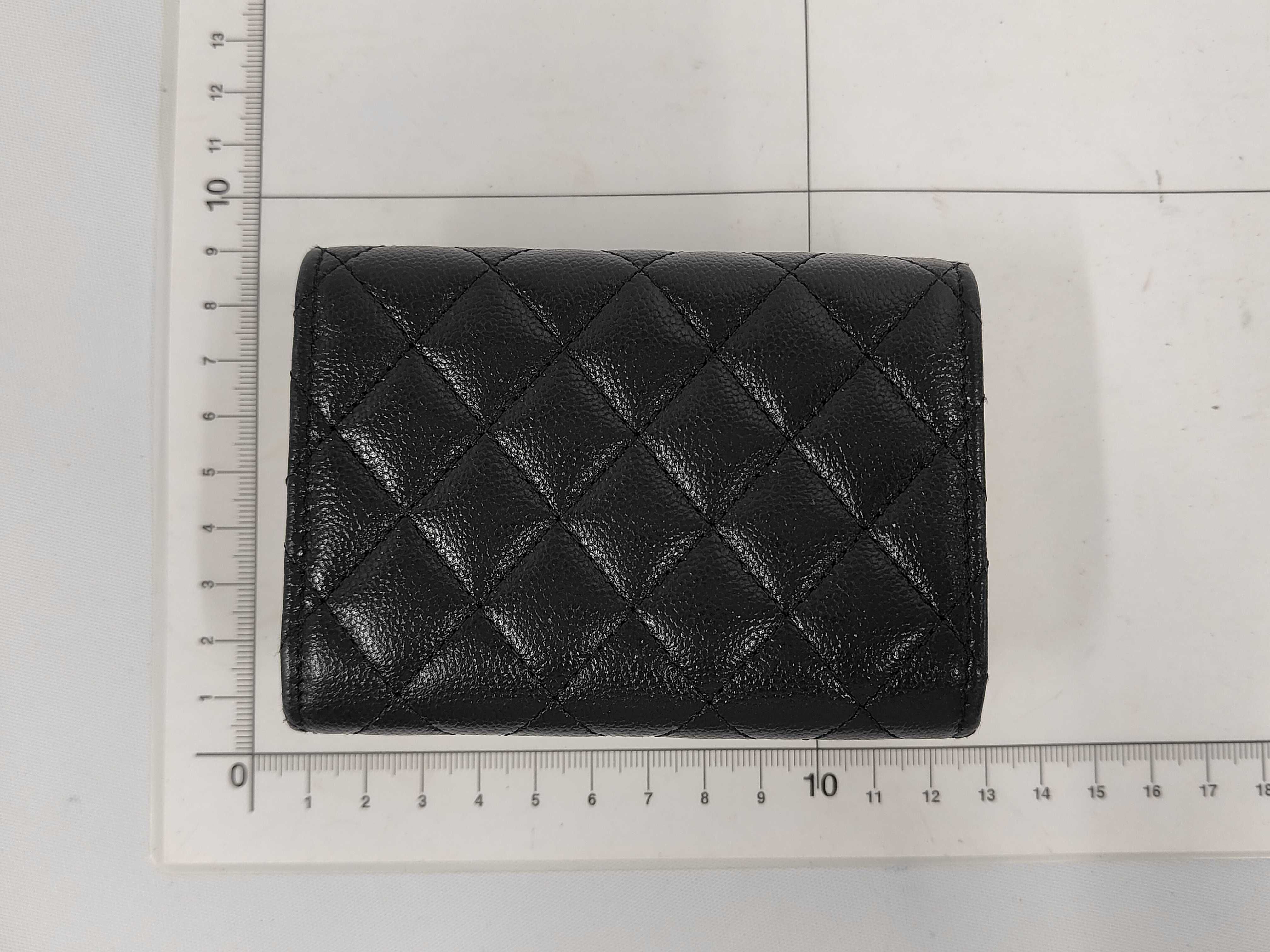 Caviar Skin Flap Wallet with Silver Hardware — view 3