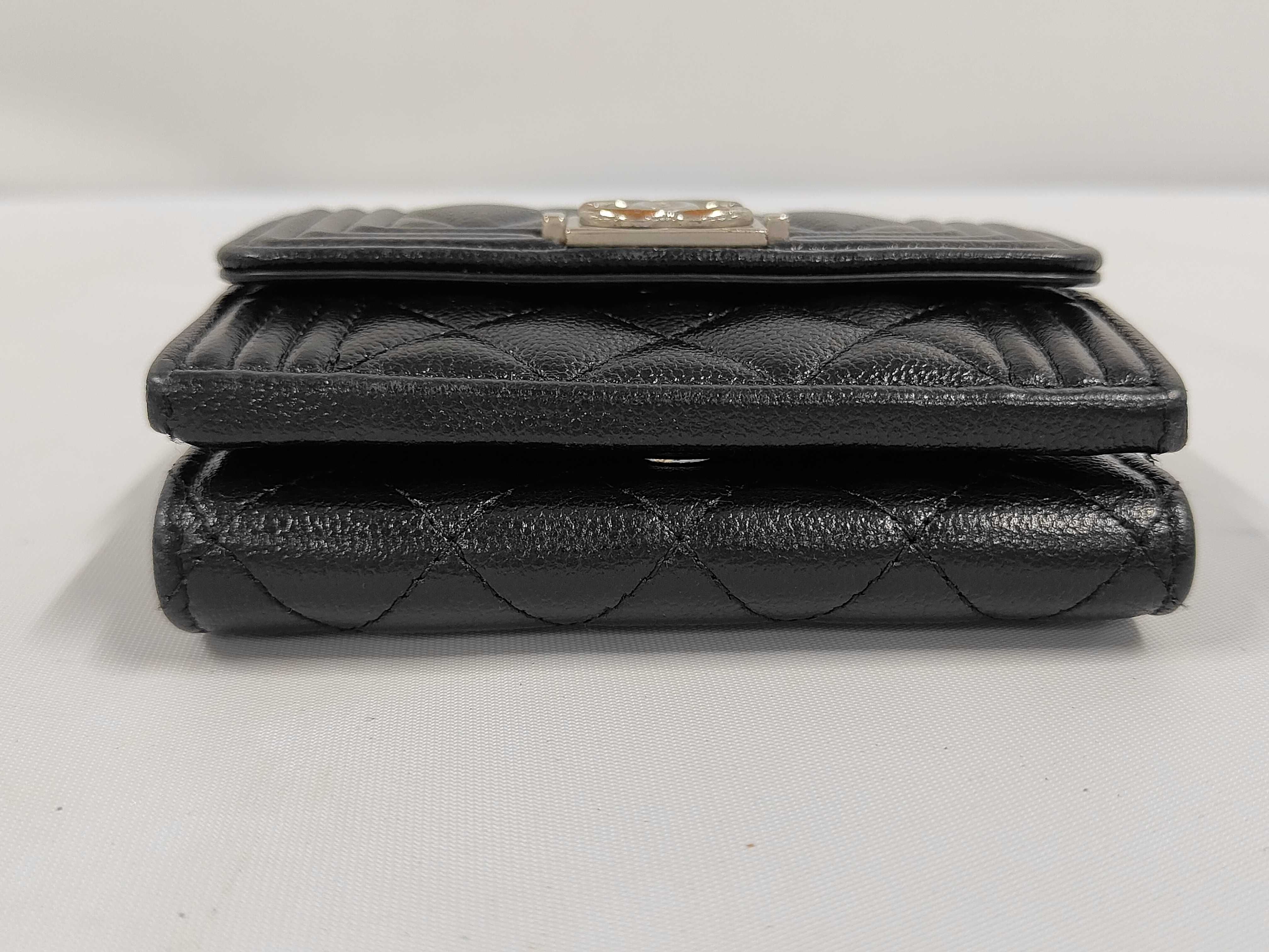 Caviar Skin Flap Wallet with Silver Hardware — view 4