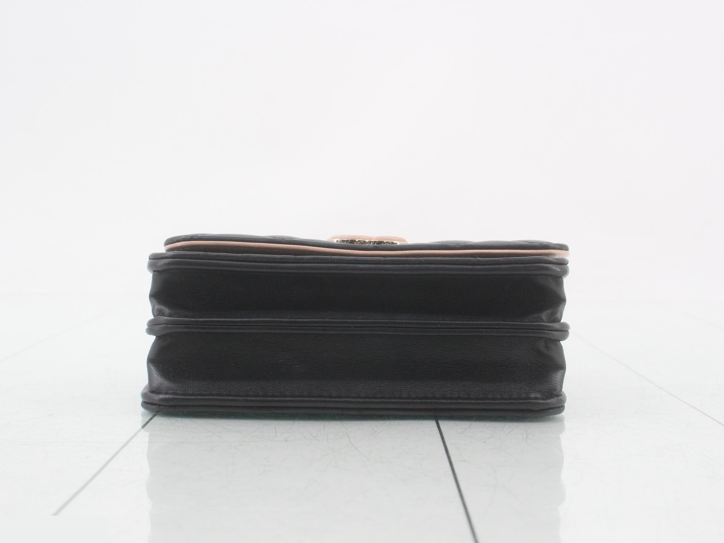 Matelassé Lambskin Coco Mark Chain Wallet with Case, Navy — view 3