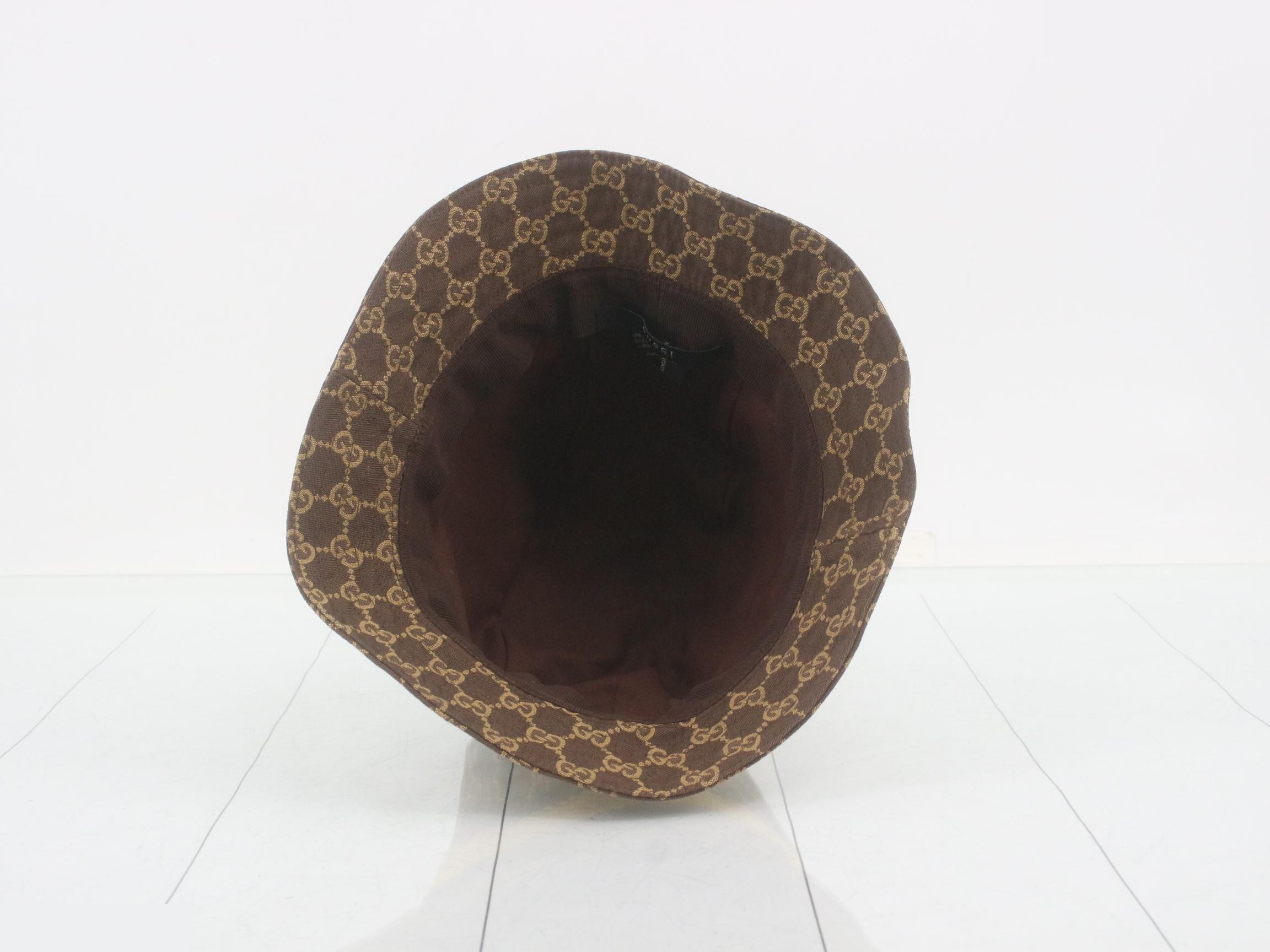 GG Canvas Bucket Hat, Sherry Line, Size S — view 3