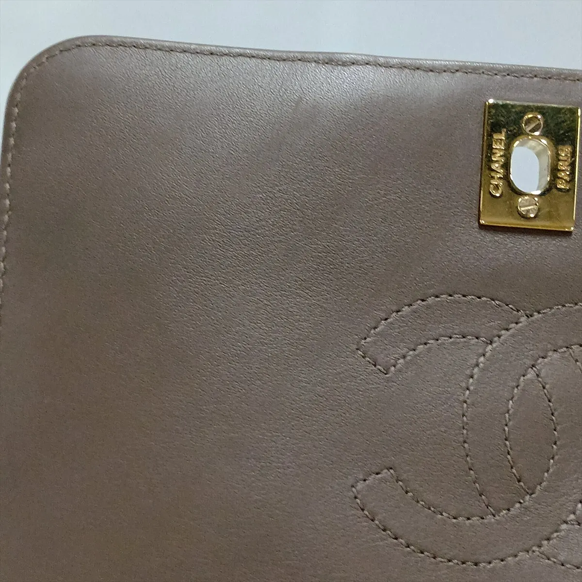 Chevron Lambskin Single Flap Double Chain Bag, Brown with Gold Hardware, 26130276 (Serial Number 26) — view 14