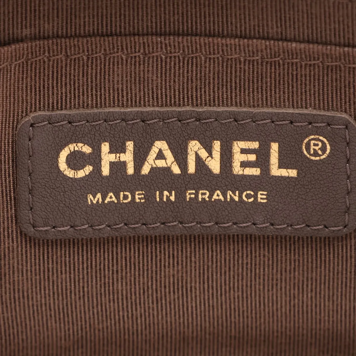 Chevron Lambskin Single Flap Double Chain Bag, Brown with Gold Hardware, 26130276 (Serial Number 26) — view 8