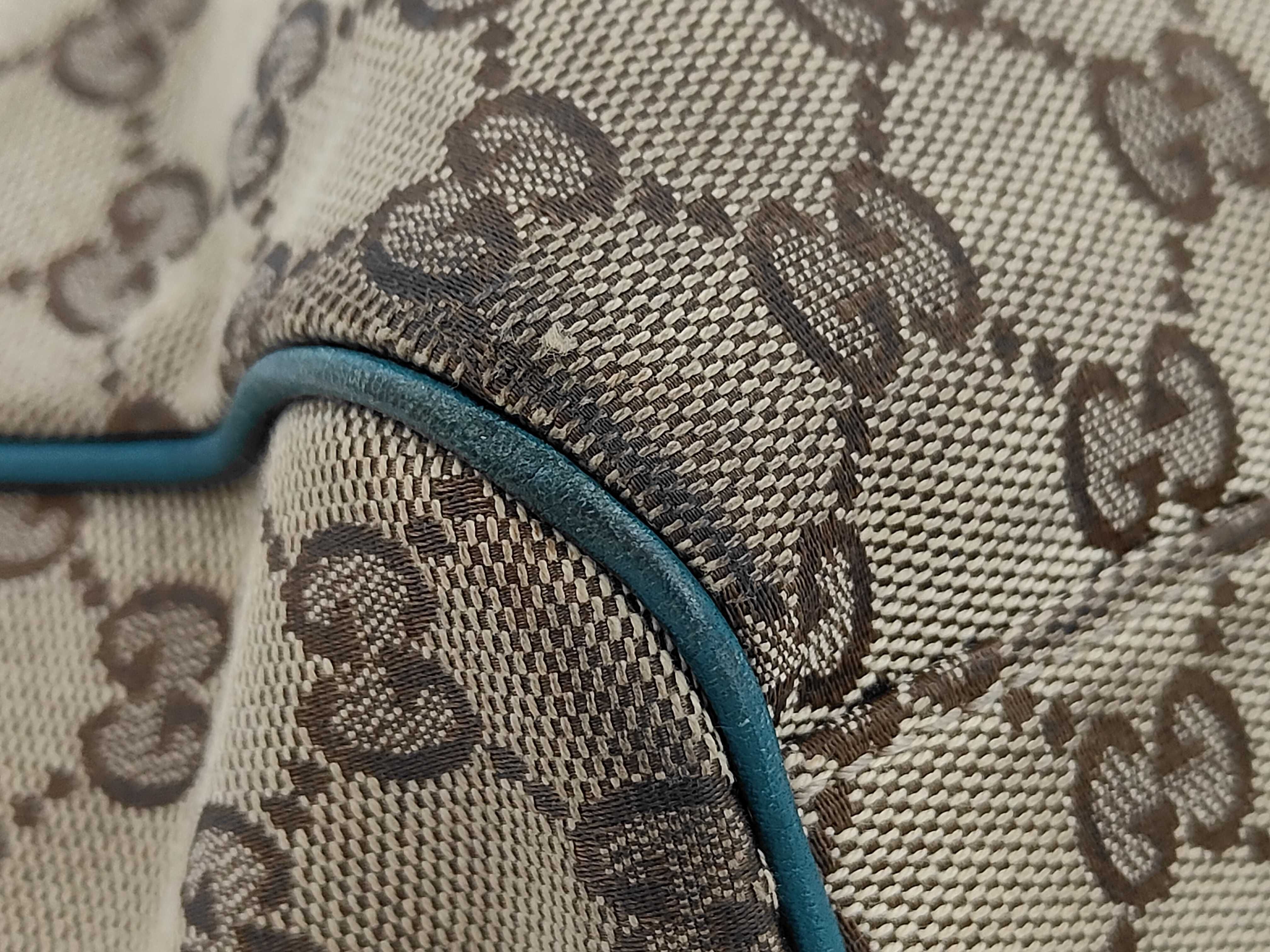 Canvas x Leather GG Canvas Green Tote Bag — view 4