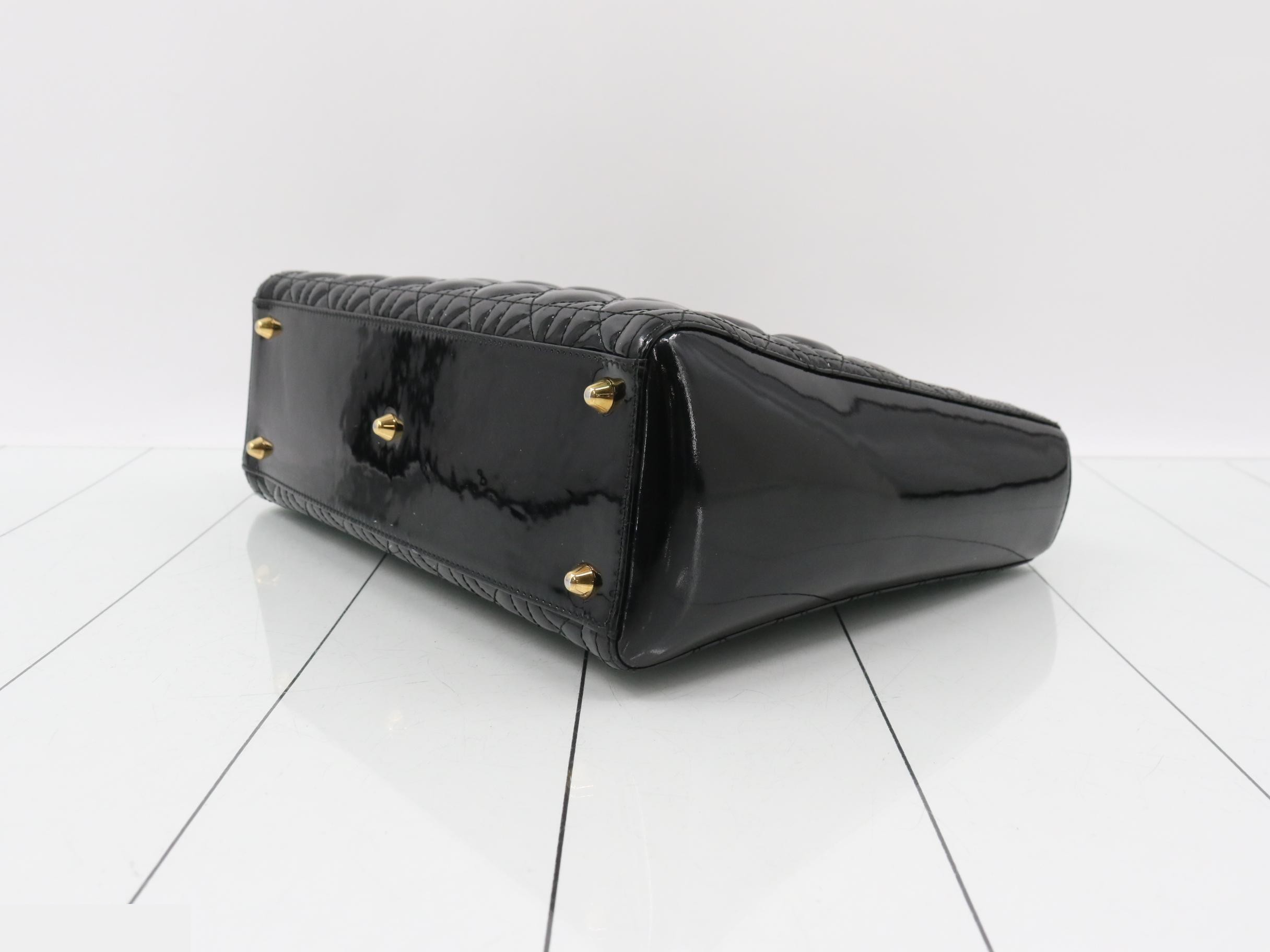 Lady Dior Large 7-tier Cannage Patent Leather Black — view 6