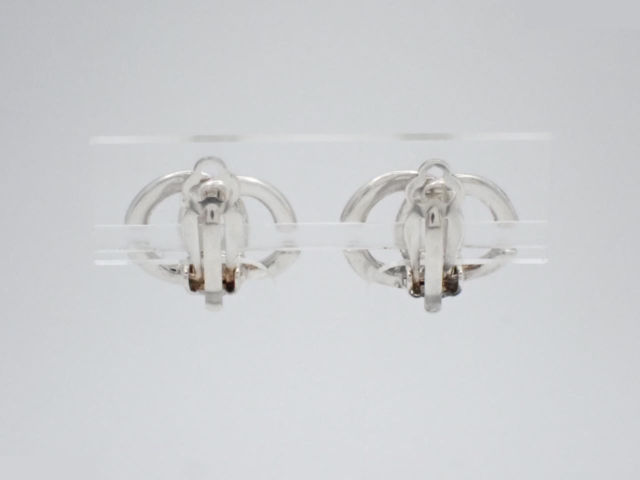 earrings, Coco Mark design, silver, 01P, 2cm wide — view 2