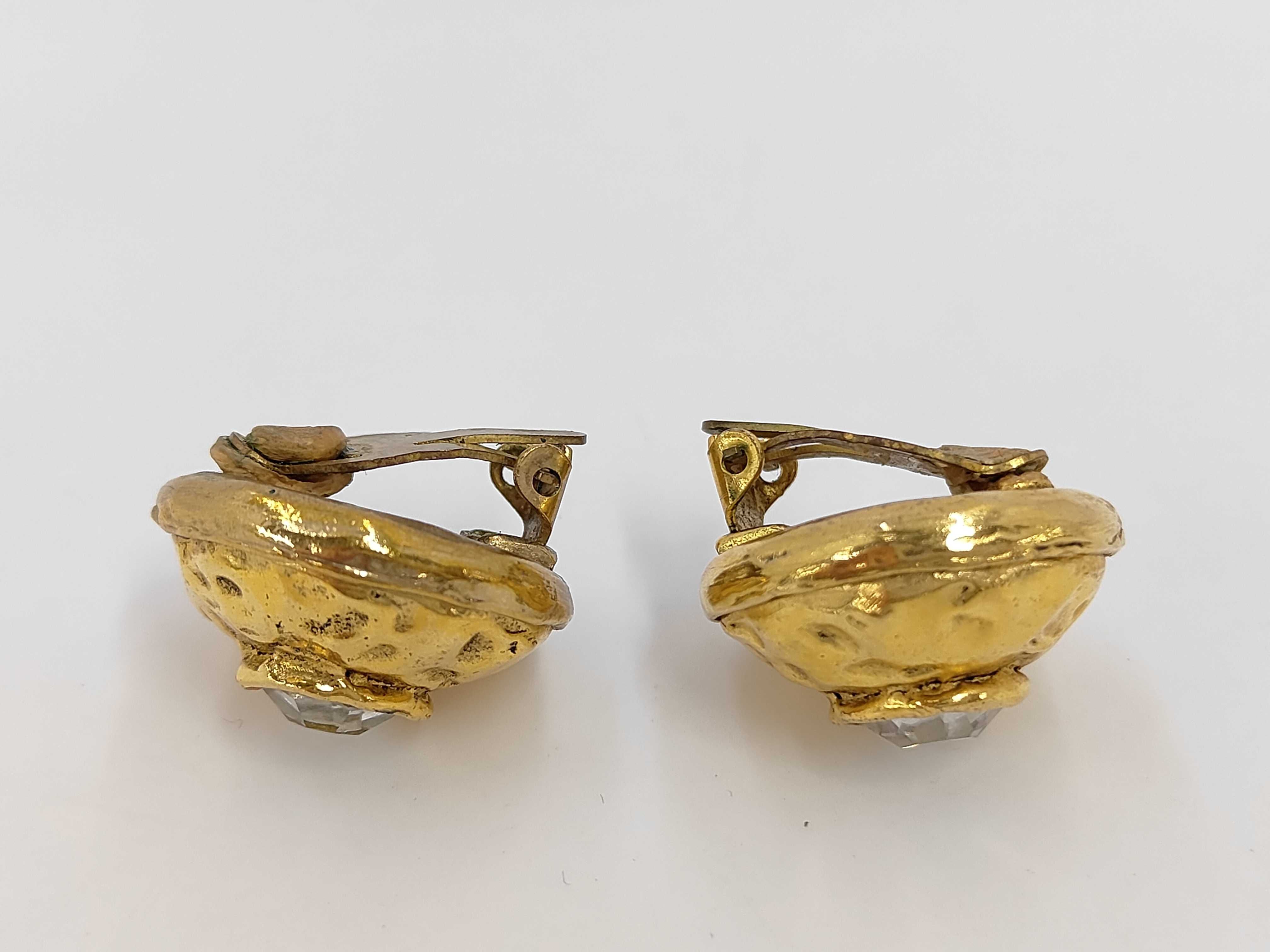 Rhinestone Gold GP Earrings — view 3