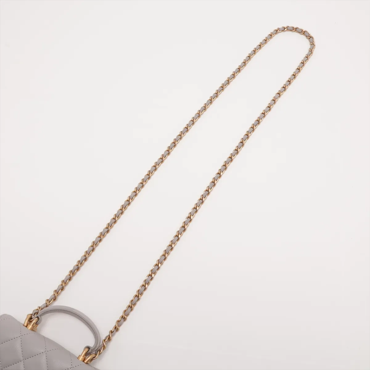 Matelassé Lambskin 2-Way Handbag, Gray with Gold Hardware, Item Number 31528287 (Serial Number 31) — view 7