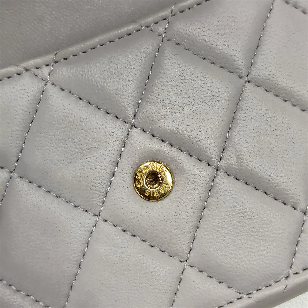 Matelassé Lambskin 2-Way Handbag, Gray with Gold Hardware, Item Number 31528287 (Serial Number 31) — view 10