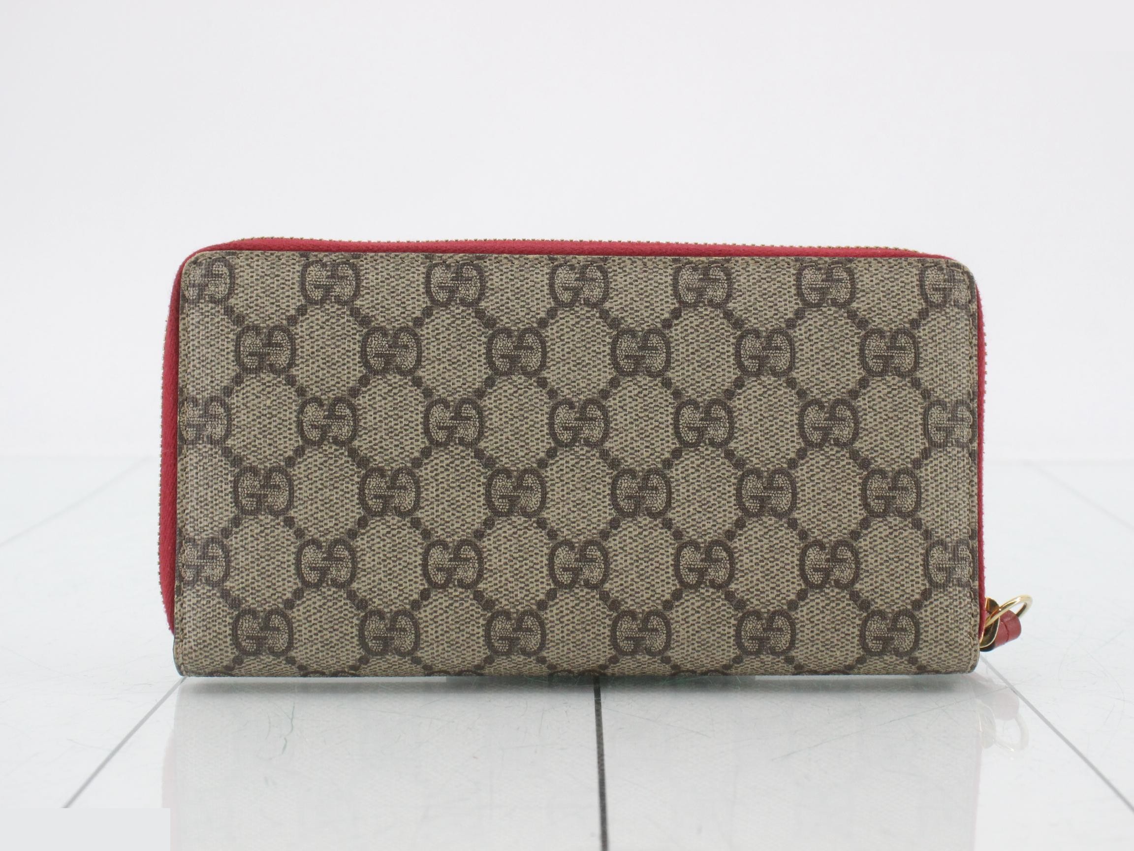 Zip-around wallet, GG Supreme, Angry Cat embroidery — view 2
