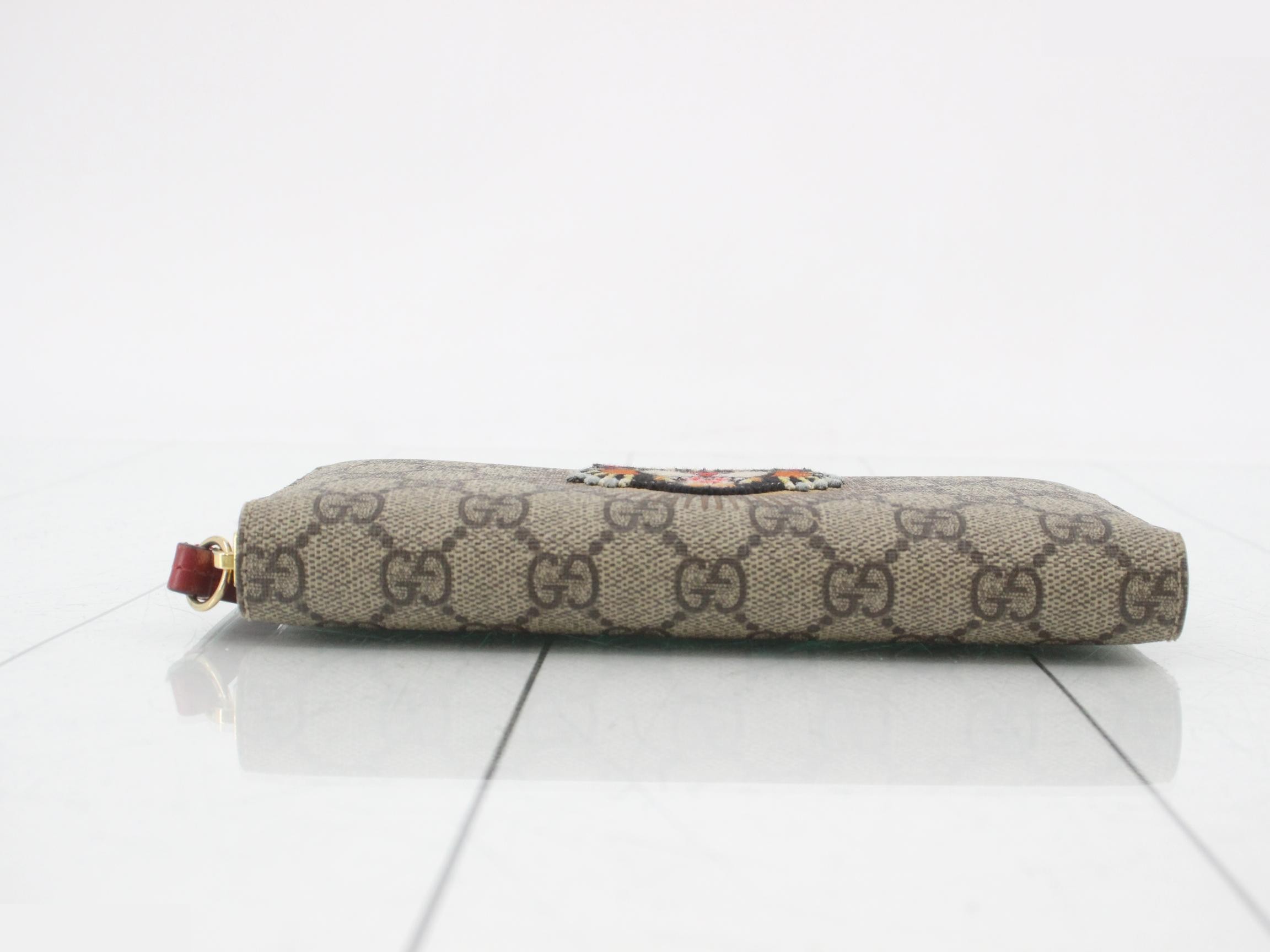 Zip-around wallet, GG Supreme, Angry Cat embroidery — view 3