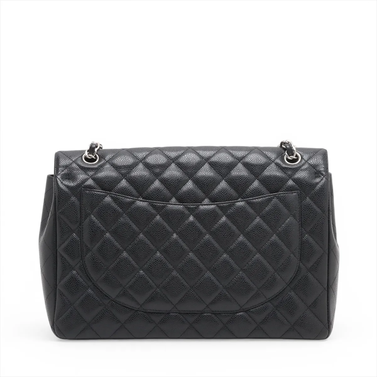 [Individually wrapped] Chanel Deca Matelasse 34 Maxi Caviar Skin Double Flap Double Chain Bag Black Silver Hardware 15357728 15th Series A58601 — view 2