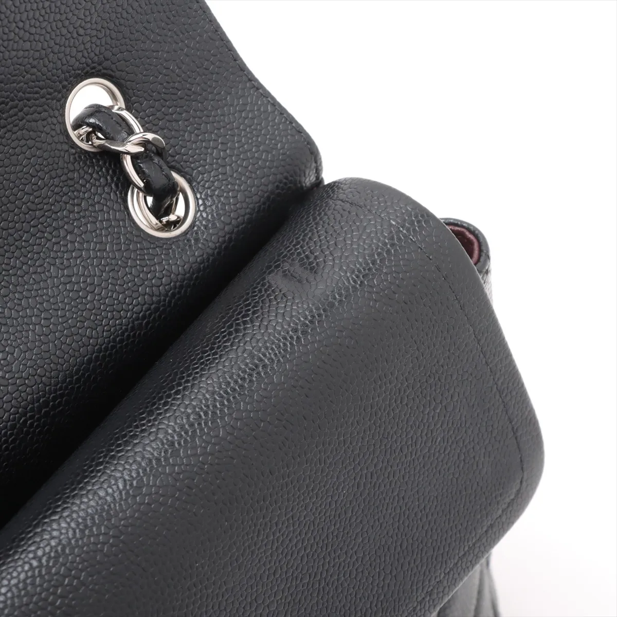 [Individually wrapped] Chanel Deca Matelasse 34 Maxi Caviar Skin Double Flap Double Chain Bag Black Silver Hardware 15357728 15th Series A58601 — view 15