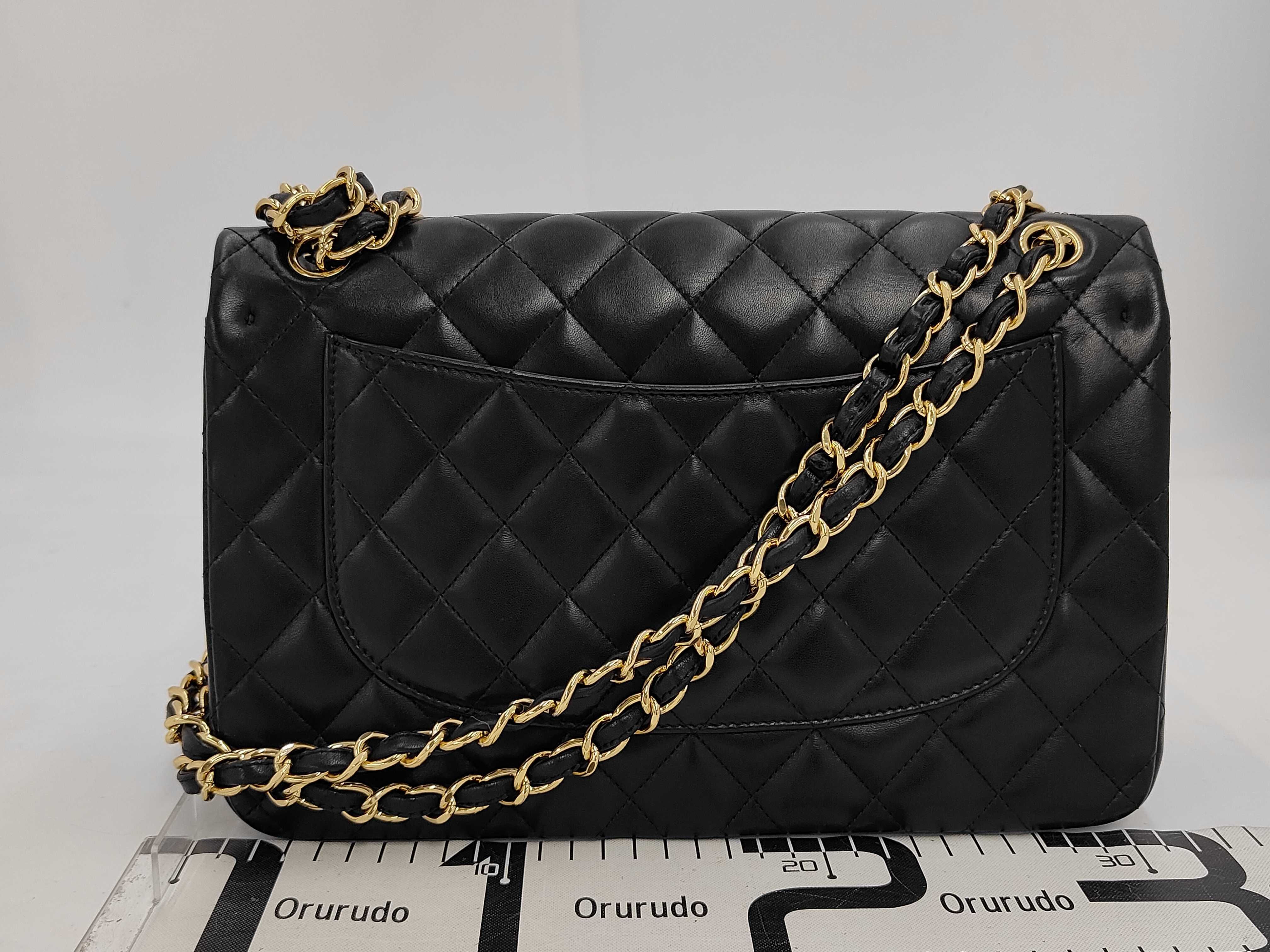 Classic Flap CF Black Lambskin Jumbo Shoulder Bag (No. 21) with Card Holder, Gold Hardware — view 2
