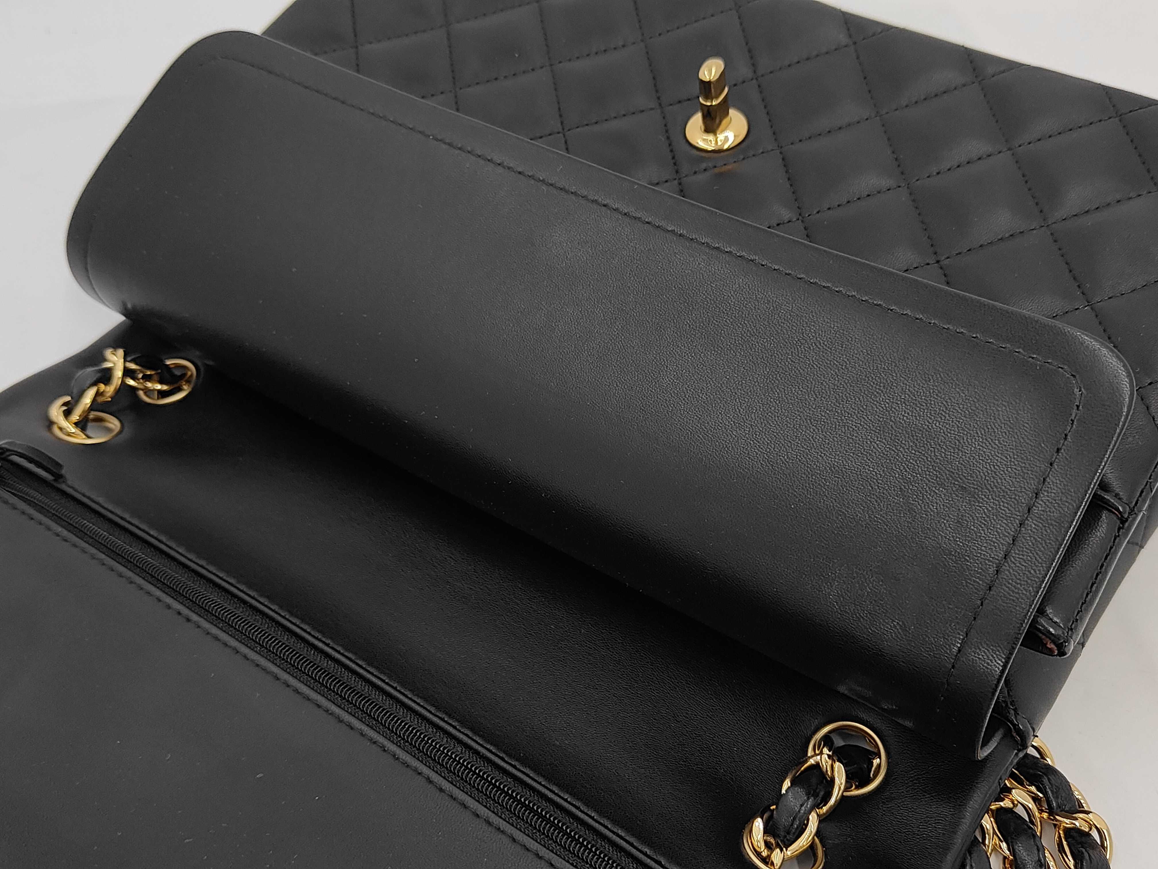 Classic Flap CF Black Lambskin Jumbo Shoulder Bag (No. 21) with Card Holder, Gold Hardware — view 13