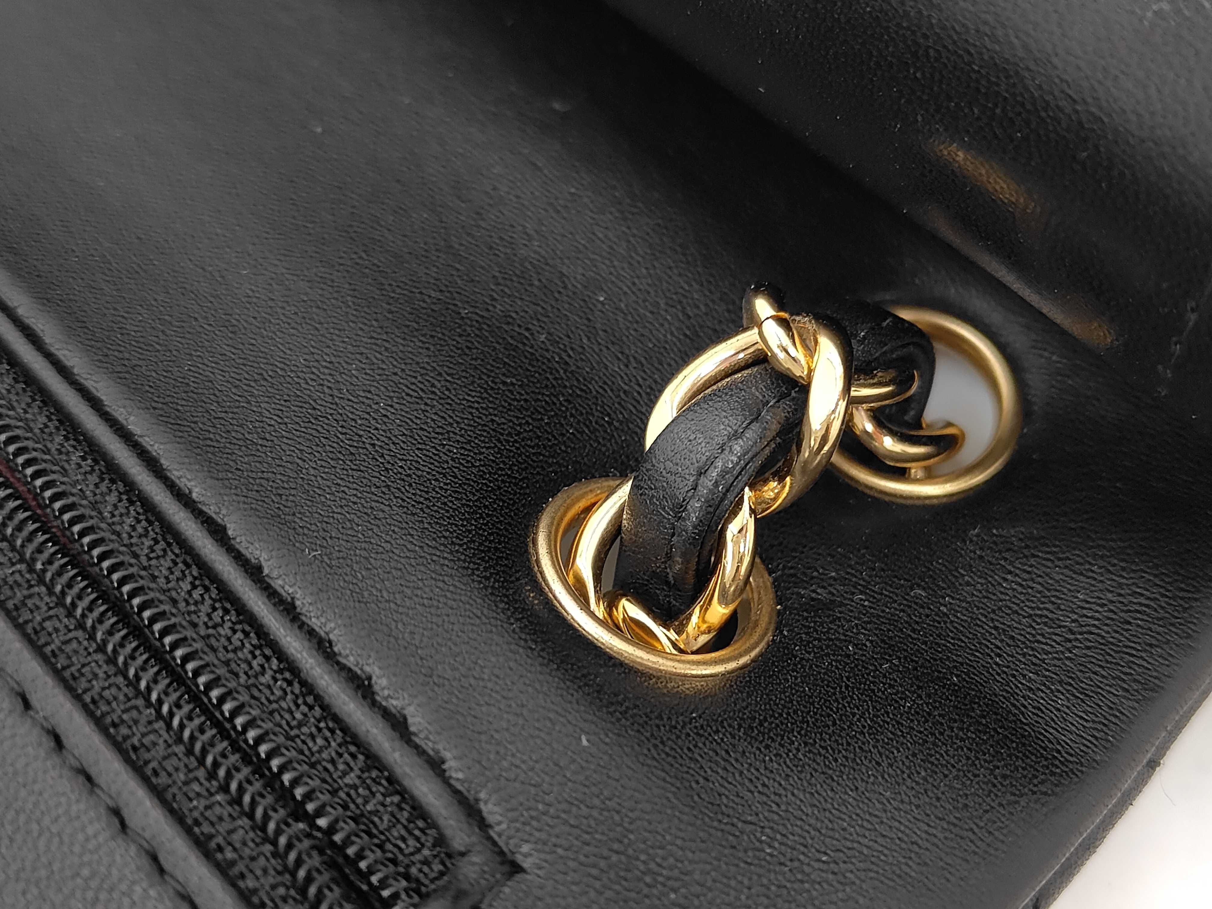 Classic Flap CF Black Lambskin Jumbo Shoulder Bag (No. 21) with Card Holder, Gold Hardware — view 7
