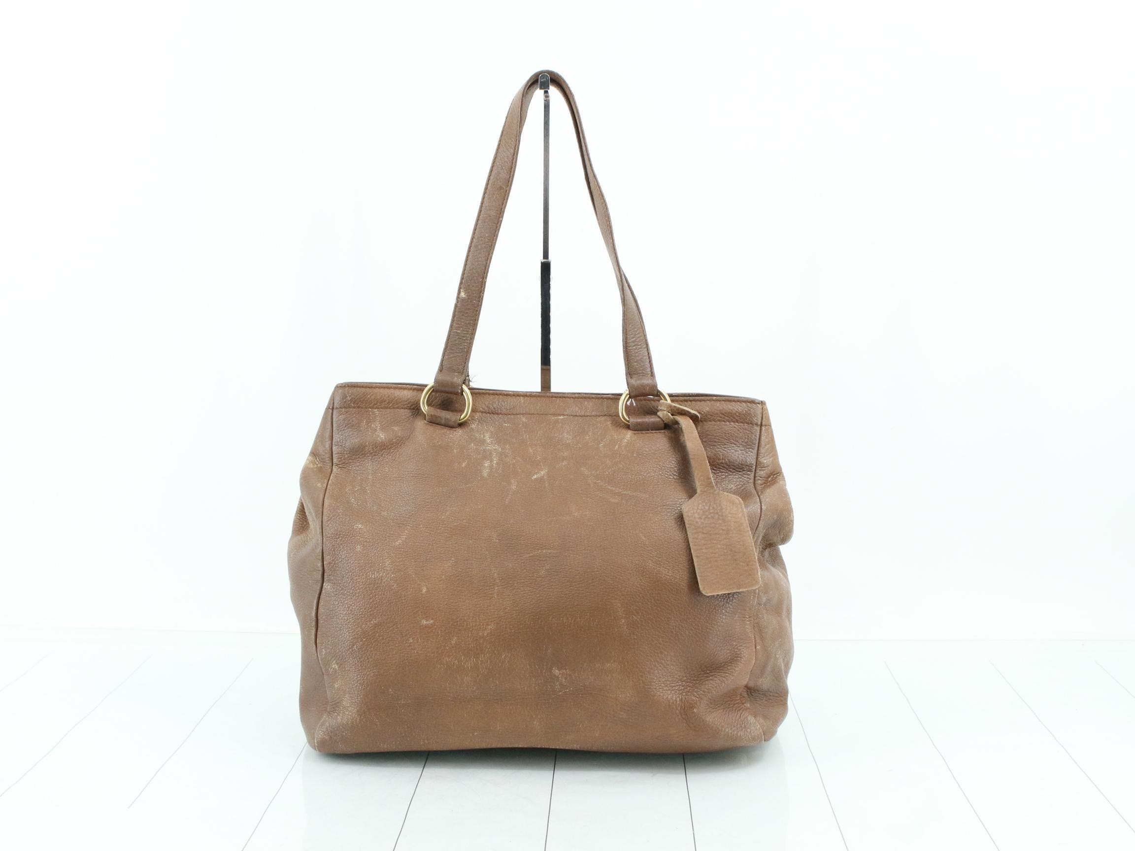 Leather tote bag with rhinestone embellishments, brown tones. — view 2