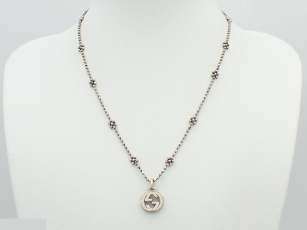 Interlocking G Flower Sterling Silver 925 Necklace / 8.8g - Gucci — view 3