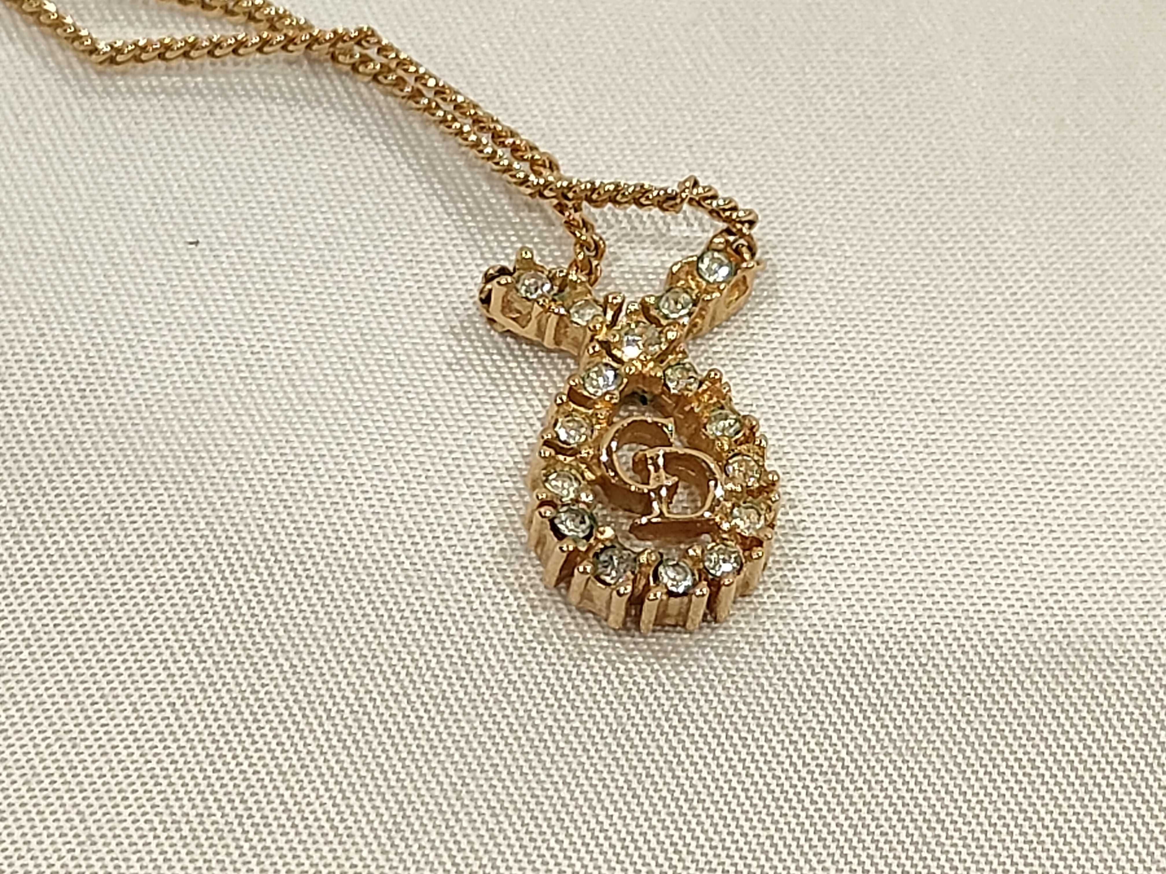 Rhinestone CD Logo Necklace — view 6