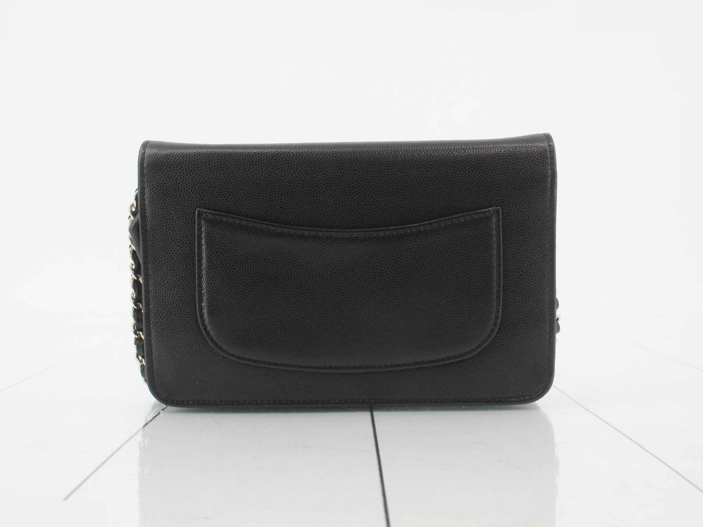 Caviar leather chain wallet with RFID protection (current model) — view 2