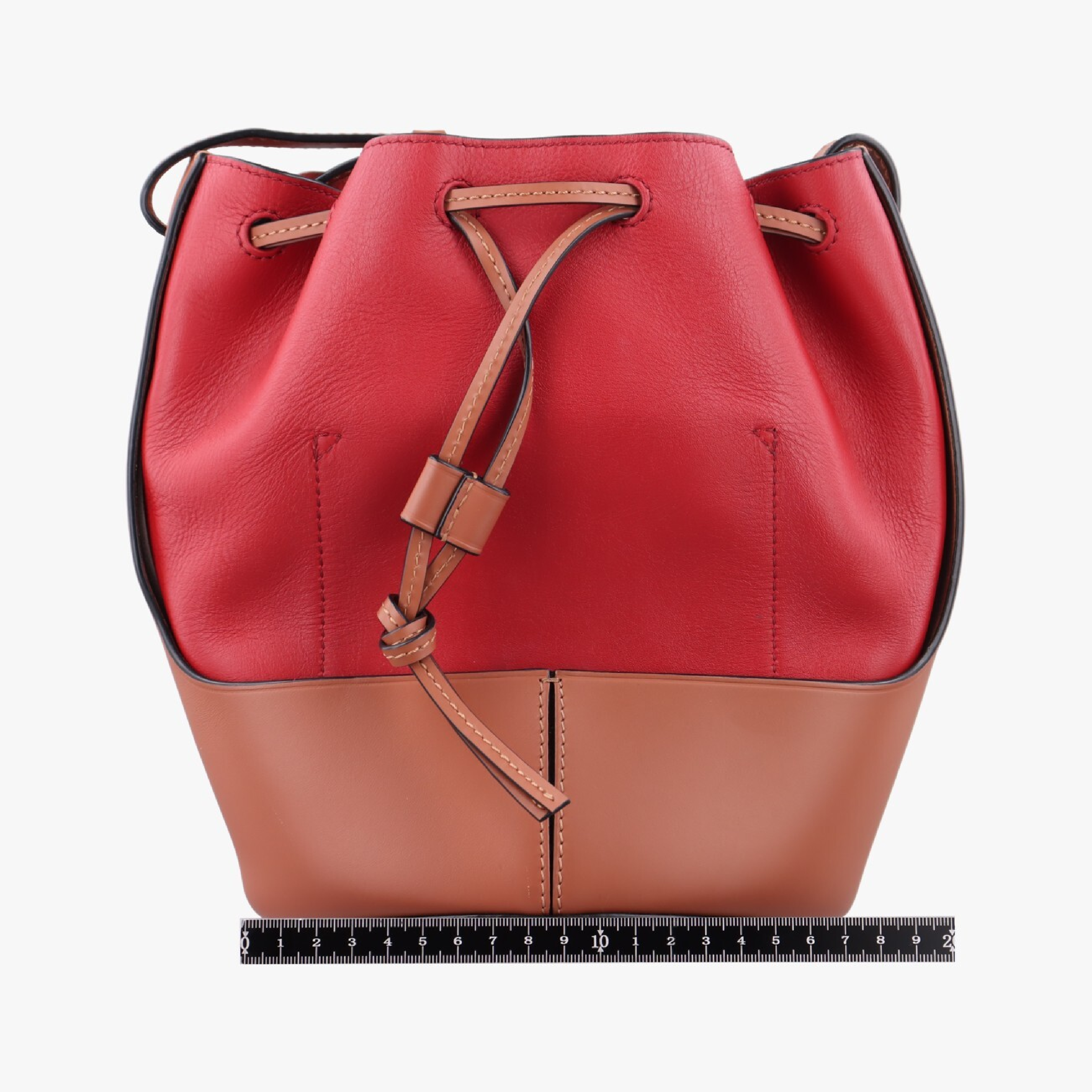 Balloon Red x Brown Leather Shoulder Bag 262027 — view 2