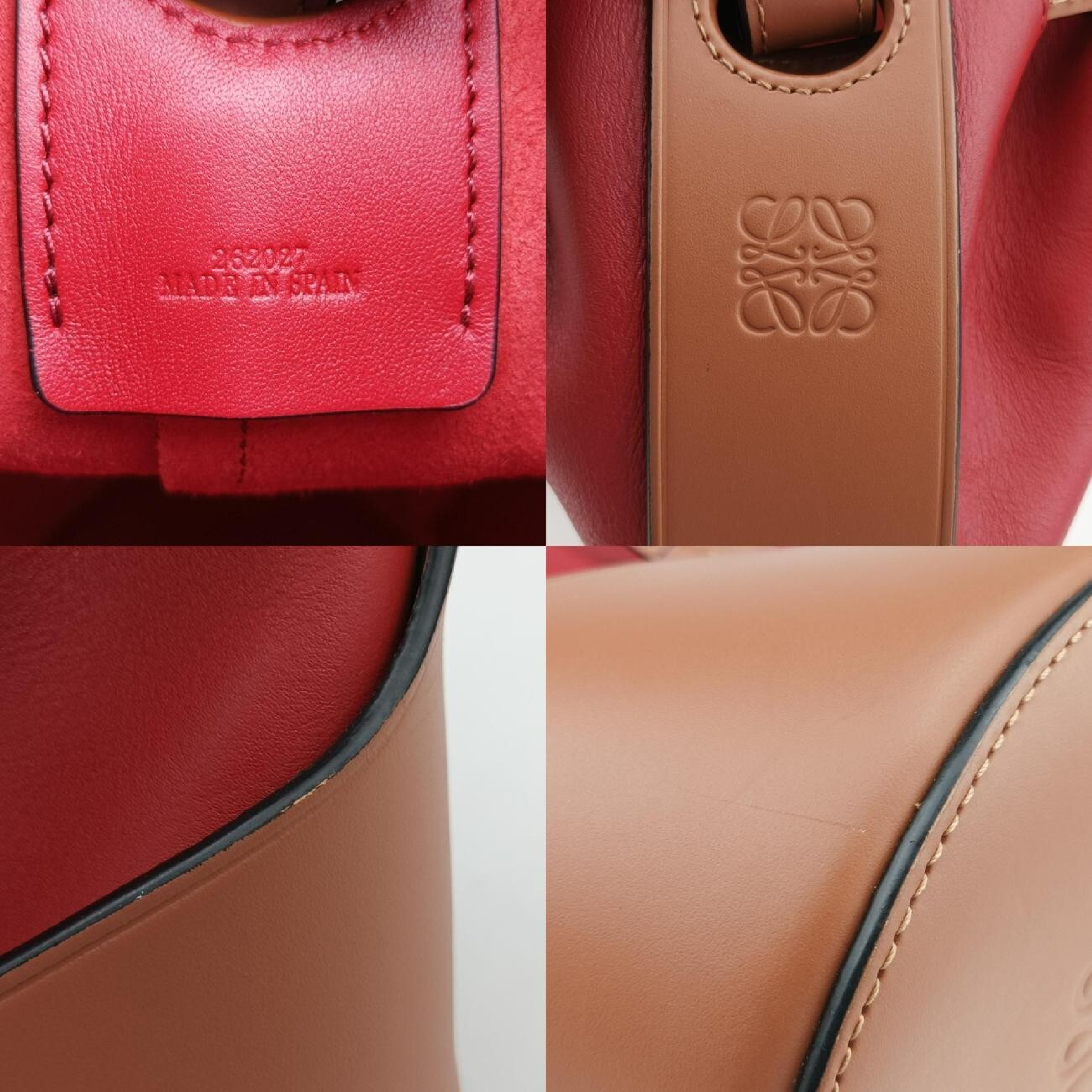 Balloon Red x Brown Leather Shoulder Bag 262027 — view 8
