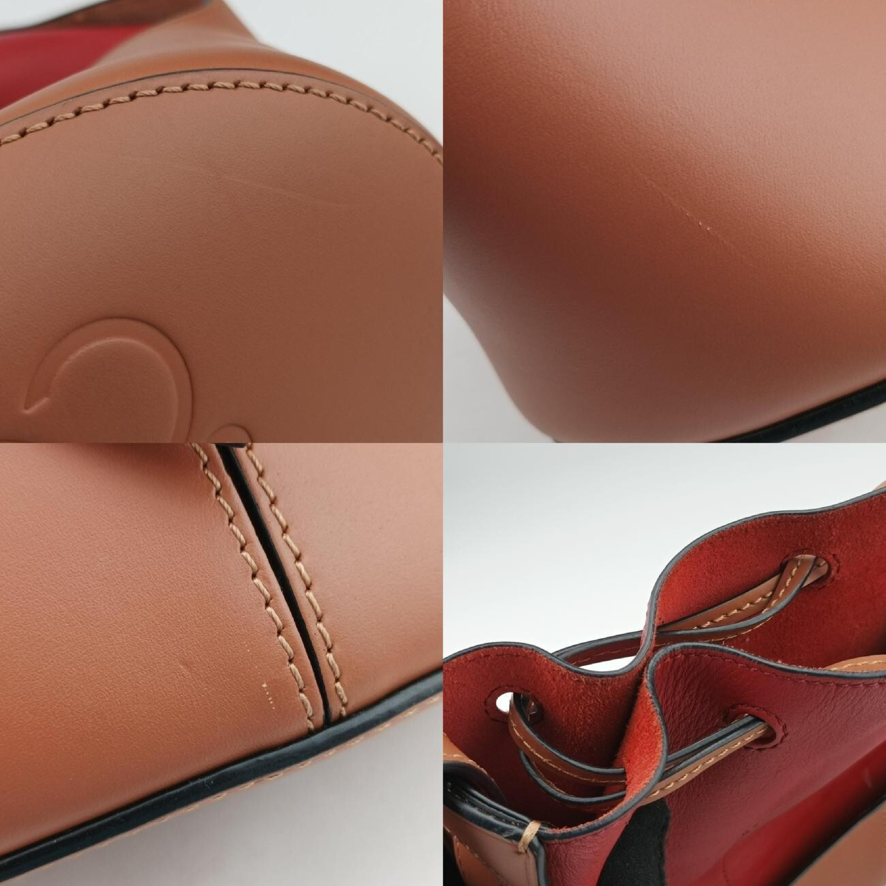 Balloon Red x Brown Leather Shoulder Bag 262027 — view 9