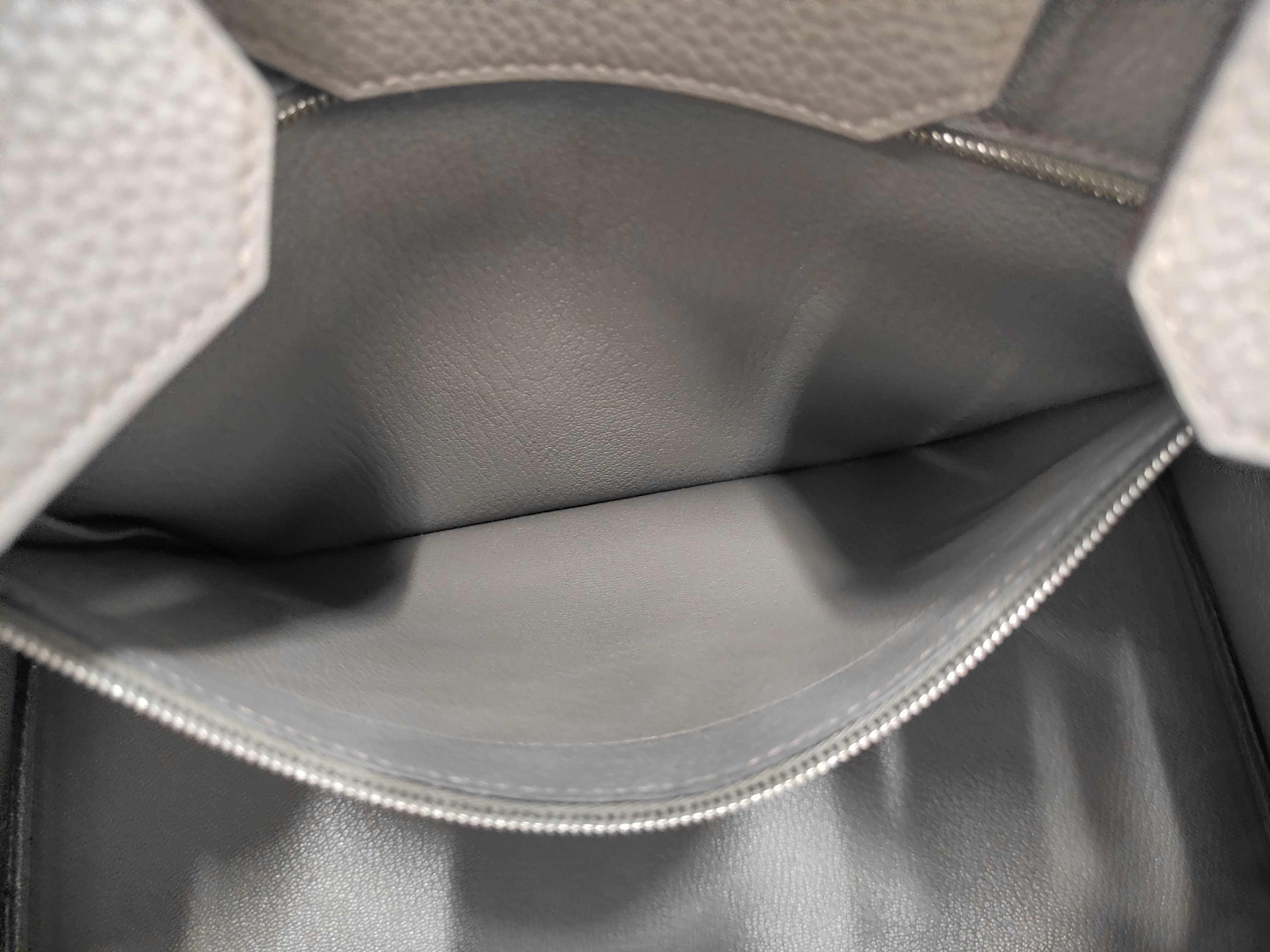 Birkin 35 Gris Asphalt Togo Leather Handbag with T Stamp and Silver Hardware — view 12