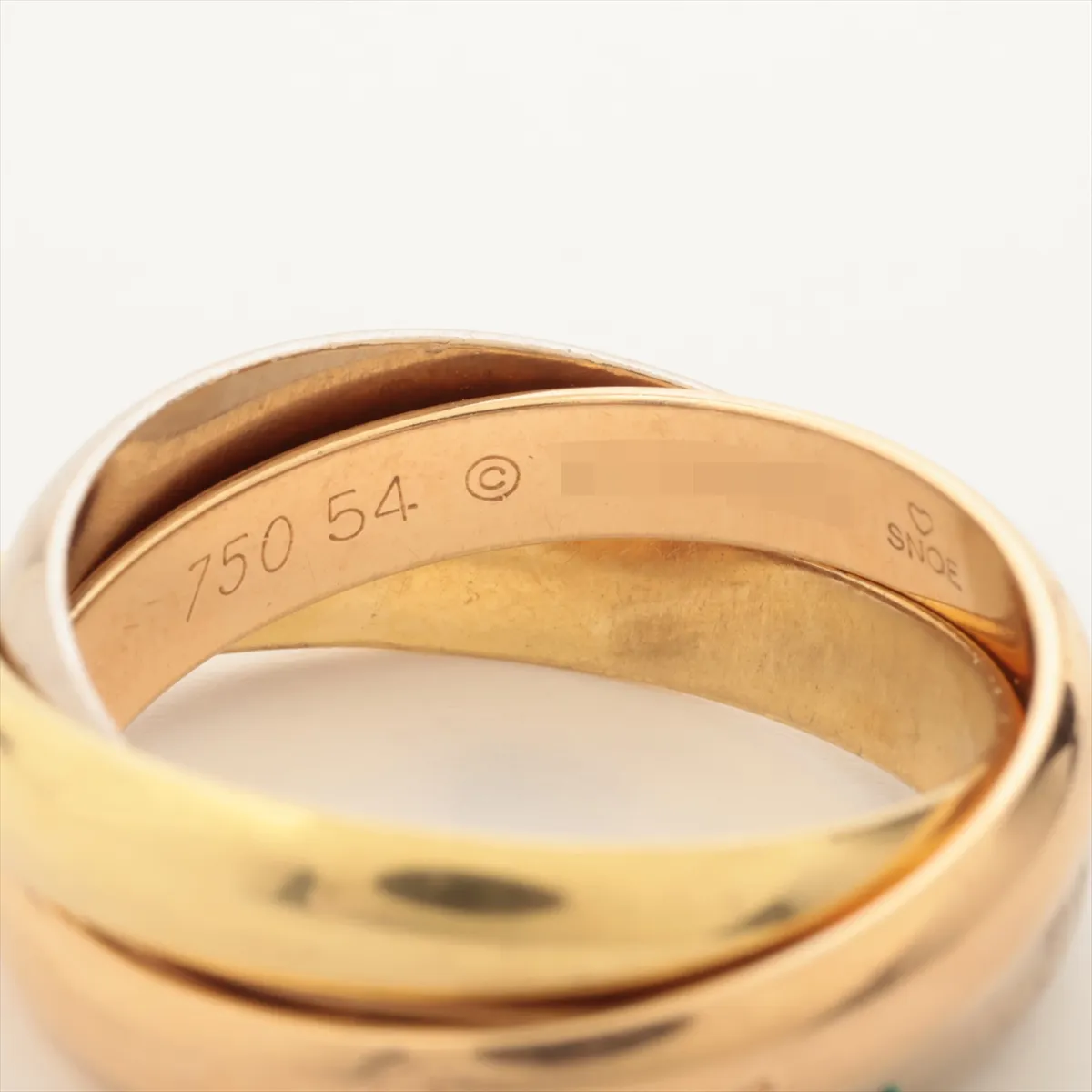 Trinity Ring 750 (YG x PG x WG) 8.9g 54 FD0694 Metal thread wax eye — view 3